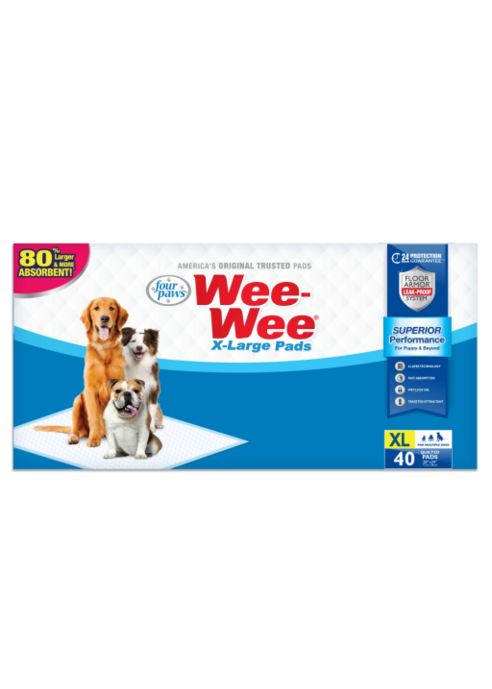 Four Paws Wee-Wee Superior Potty Training Dog & Puppy Pads - X-Large, 40 Count