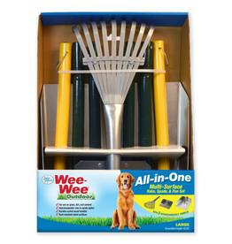 Four Paws Wee-Wee Rake  Spade & Pan  Black Metal & Wood Pooper Scooper Set for Dogs