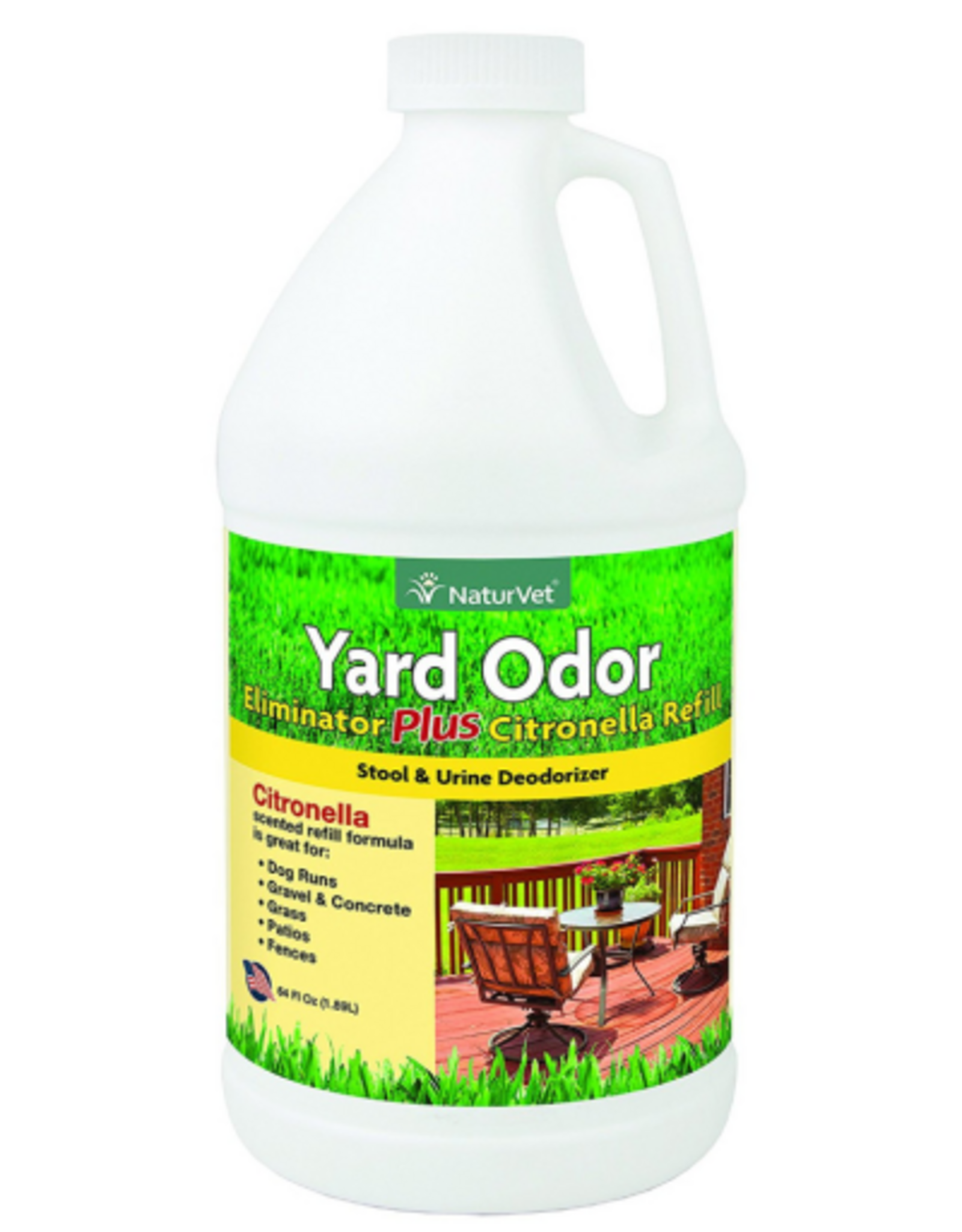 Naturvet Naturvet Yard Odor Eliminator Plus Citronella Refill – Eliminate Stool and Urine Odors from Lawn and Yard – Designed For Use on Grass  Patios  Gravel  Concrete & More – 64oz Refill (No Hose Nozzle)