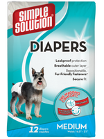 Simple Solution Simple Solution Disposable Female Dog Diapers  Medium  12 pack