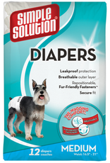 Simple Solution Simple Solution Disposable Female Dog Diapers  Medium  12 pack