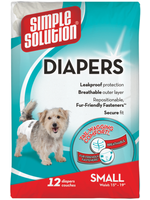 Simple Solution Simple Solution Disposable Dog Diapers for Female Dogs | Super Absorbent Leak-Proof Fit | Small | 12 Count
