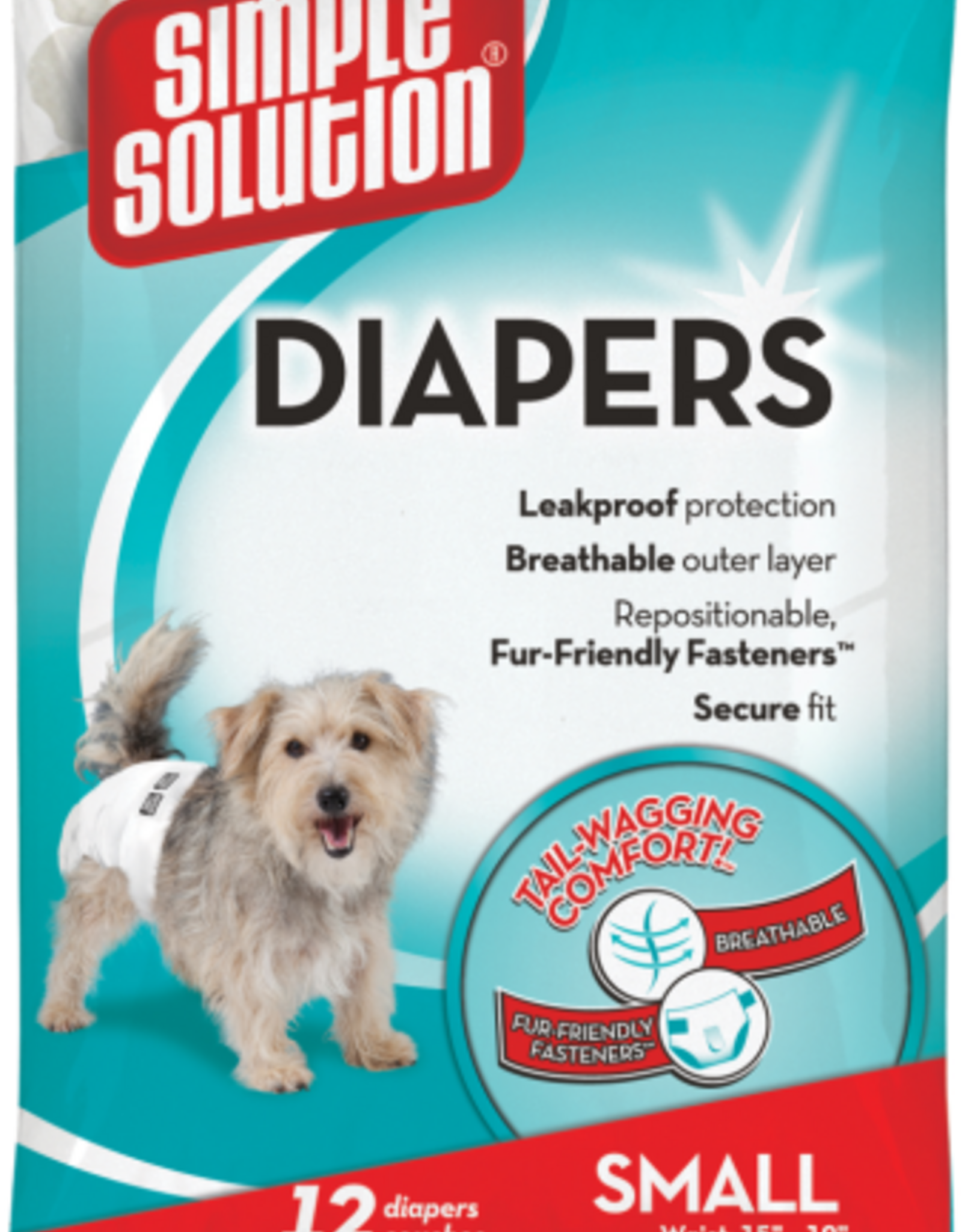 Simple Solution Simple Solution Disposable Dog Diapers for Female Dogs | Super Absorbent Leak-Proof Fit | Small | 12 Count