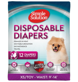Simple Solution Simple Solution True Fit Disposable Dog Diapers for Female Dogs | XS/Toy | 12 Count