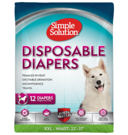 Simple Solution Simple Solution True Fit Disposable Dog Diapers for Female Dogs | XXL | 12 Count