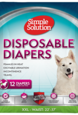 Simple Solution Simple Solution True Fit Disposable Dog Diapers for Female Dogs | XXL | 12 Count