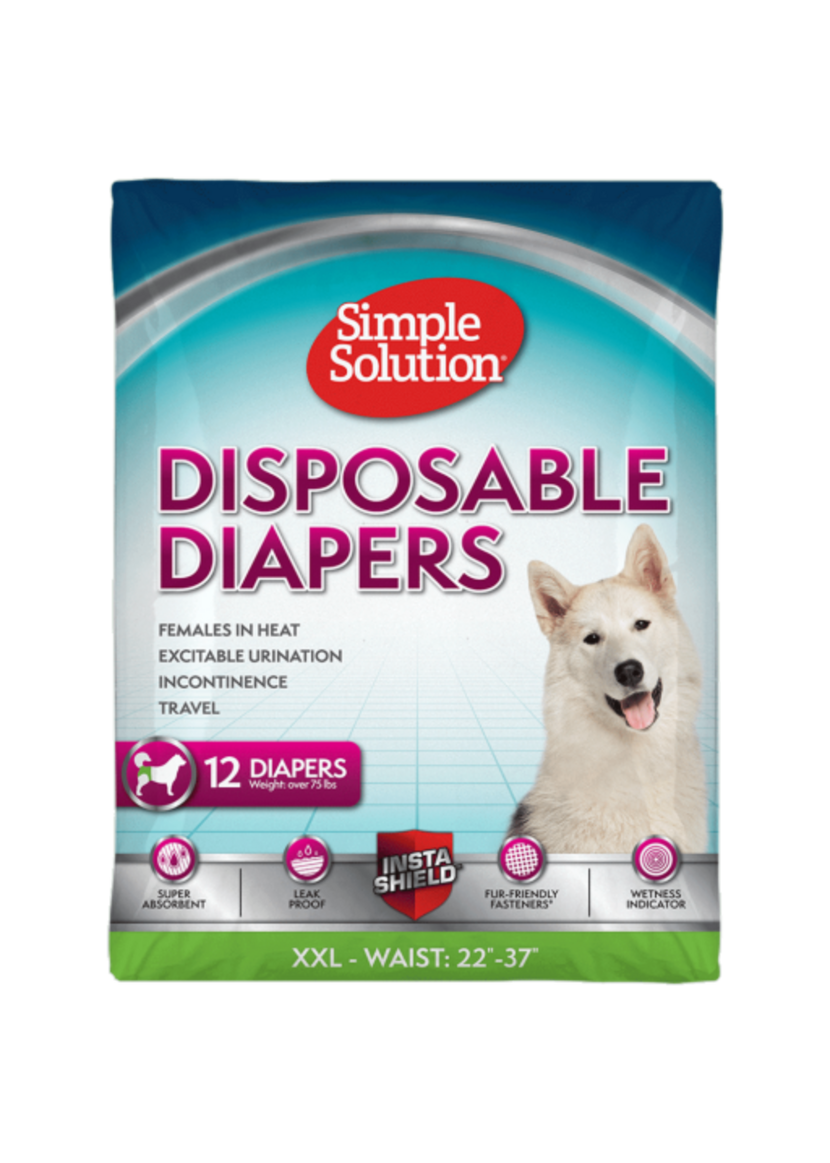Simple Solution Simple Solution True Fit Disposable Dog Diapers for Female Dogs | XXL | 12 Count