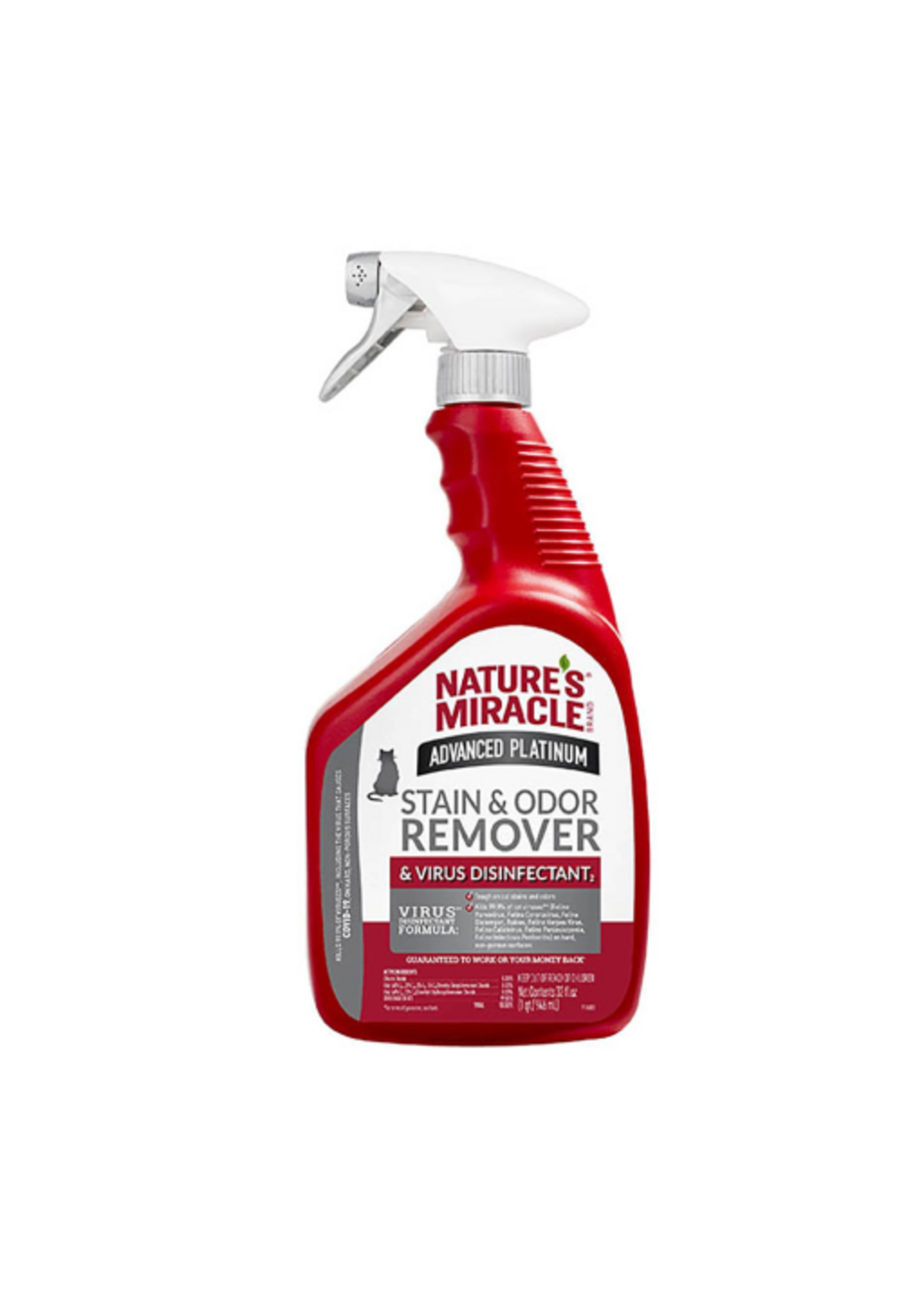Nature's Miracle Nature's Miracle Advanced Platinum Stain & Odor Remover & Virus Disinfectant Antibacterial Formula for Cats 32 Fl. Oz.