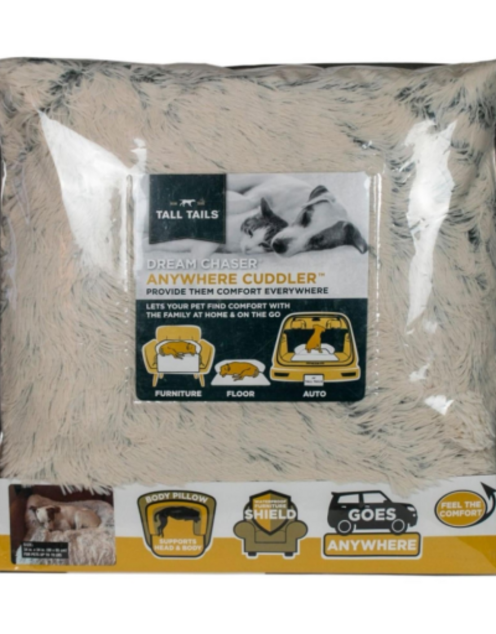 Tall Tails Tall Tails Anywhere Cuddler Dog & Cat Bed, Khaki 34 x 34 in.