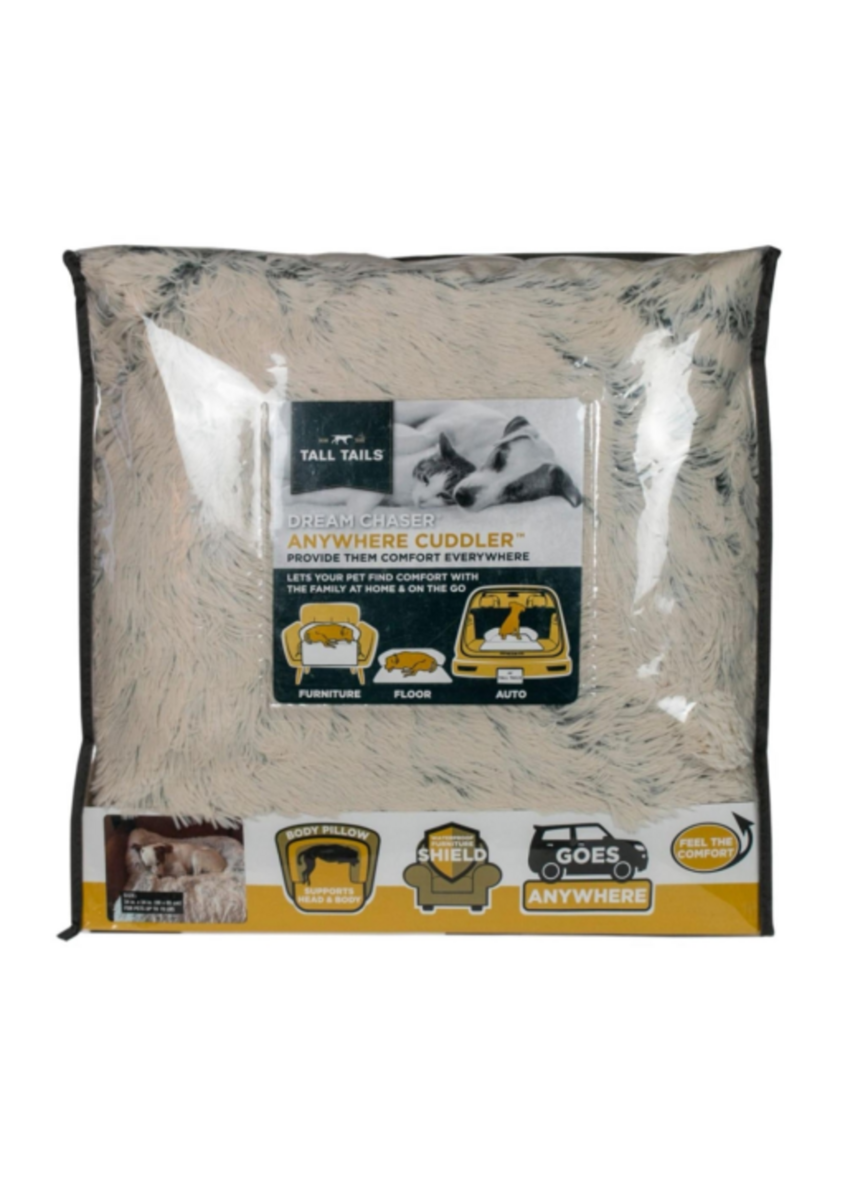 Tall Tails Tall Tails Anywhere Cuddler Dog & Cat Bed, Khaki 34 x 34 in.