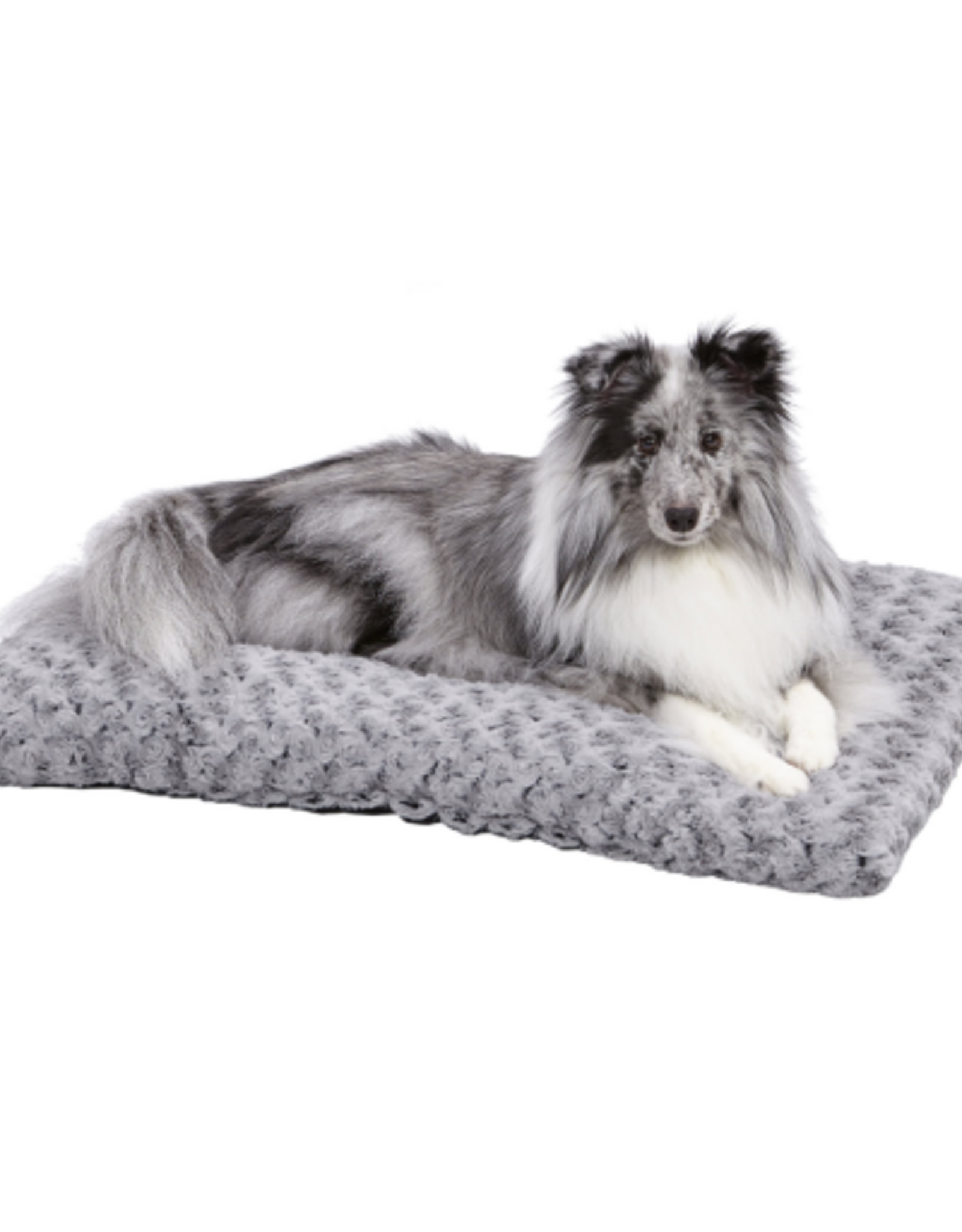 MidWest Quiet Time Dog Bed & Crate Mat Deluxe Ombre Swirl 30" Gray