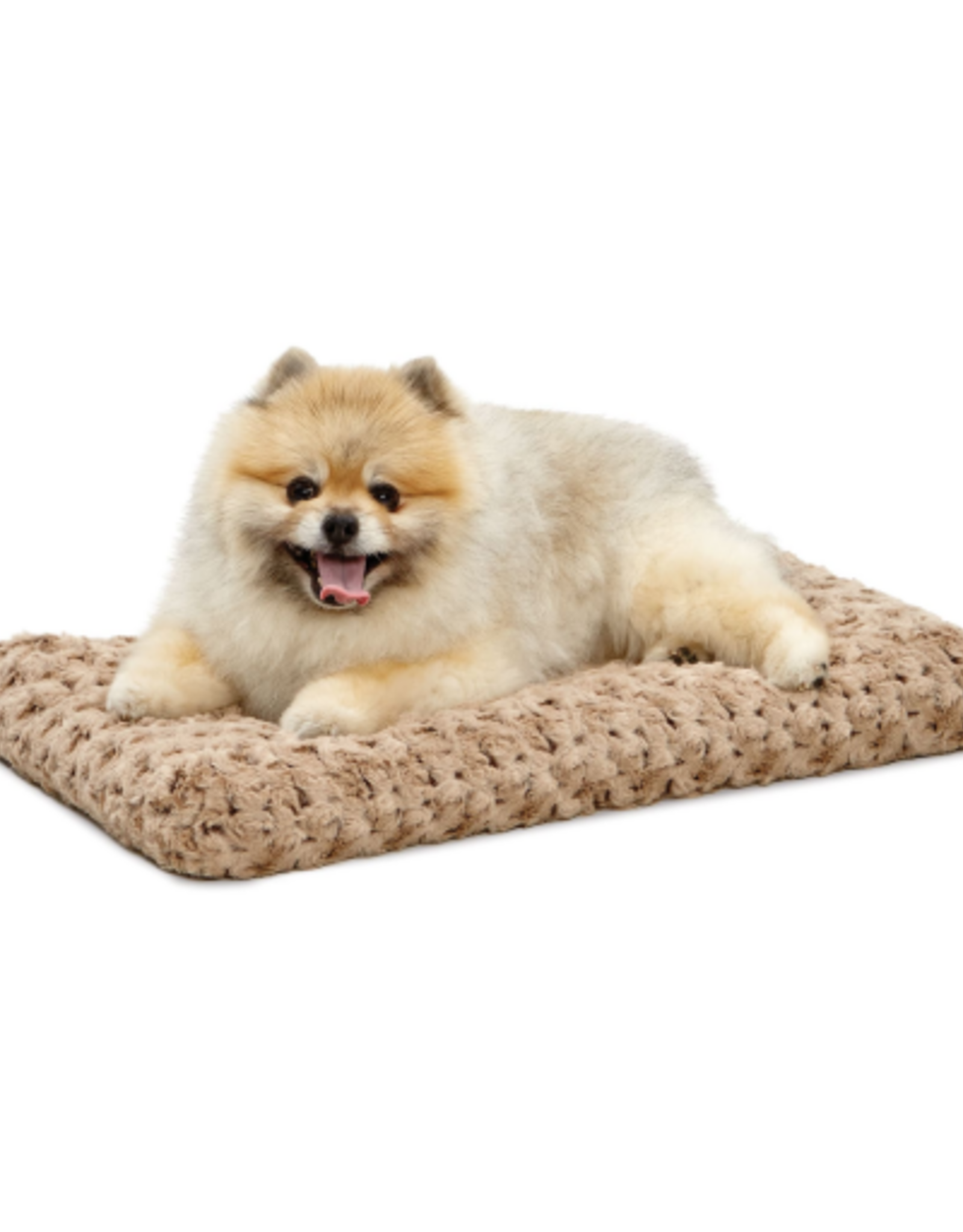 MidWest Quiet Time Dog Bed & Crate Mat Deluxe Ombre Swirl 22" Mocha