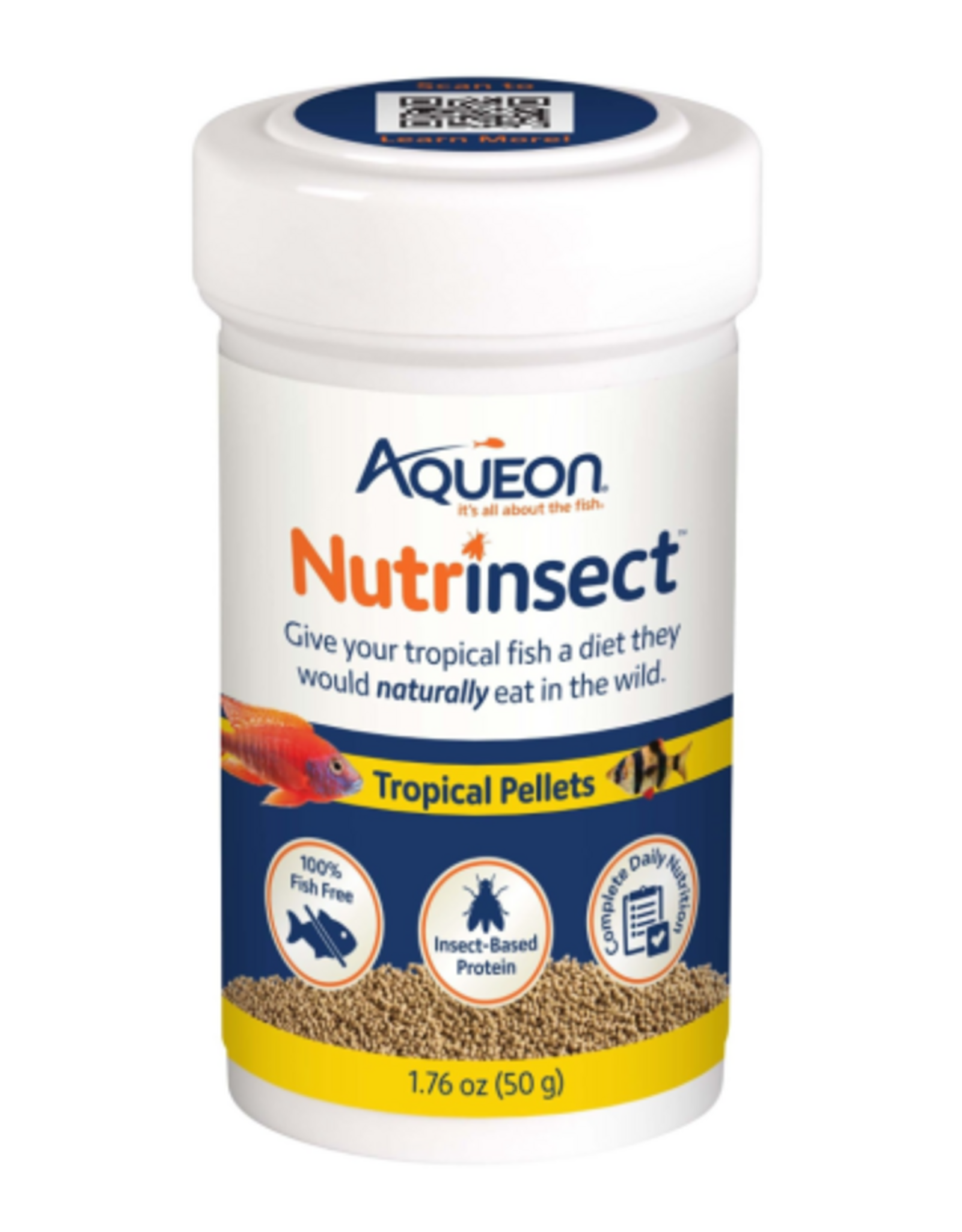 Aqueon Aqueon Nutrinsect Fish-Free Fish Food Tropical Pellets - 1.76 oz
