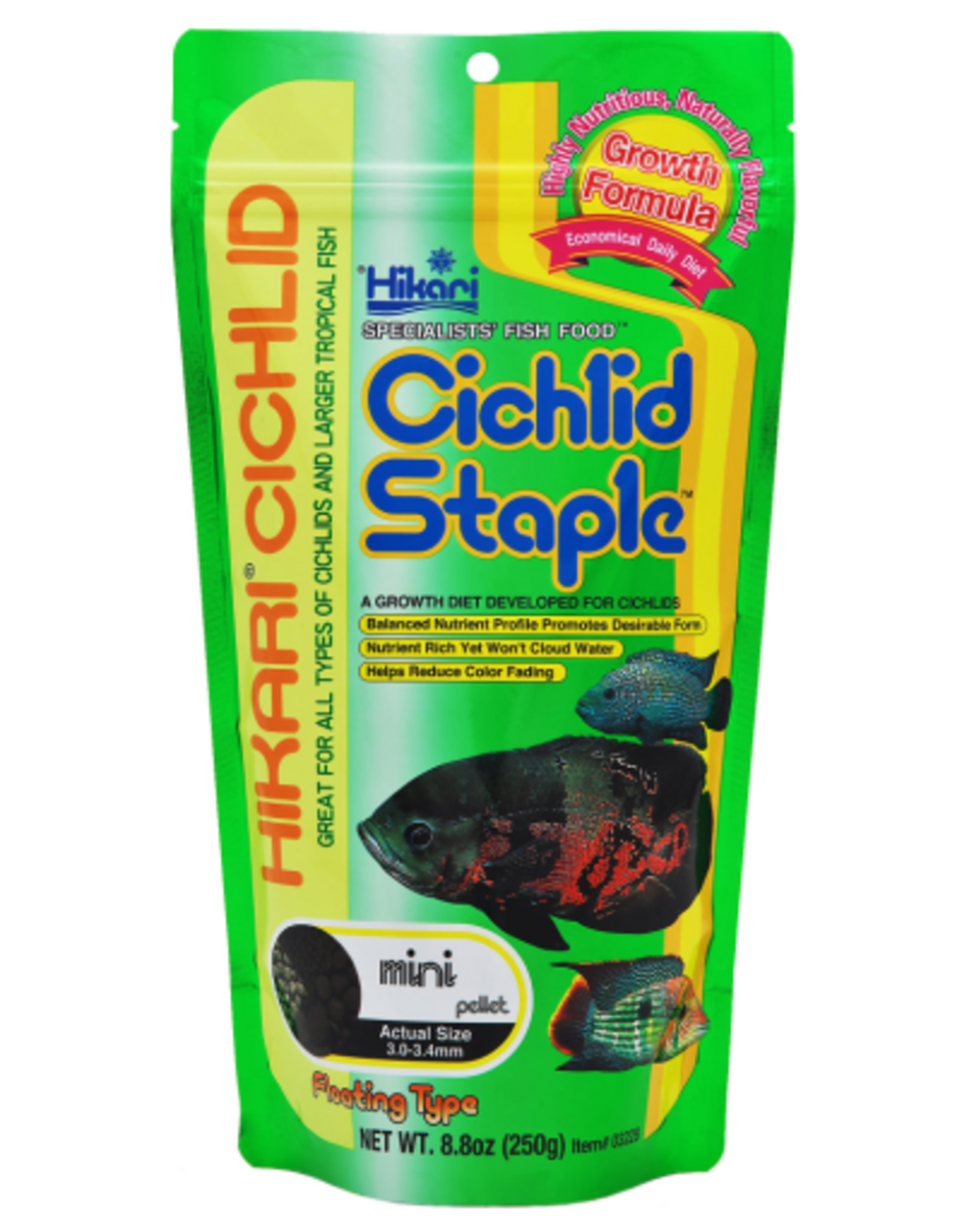 Hikari Hikari USA Cichlid Staple Pellets Fish Food 8.8 oz  Mini