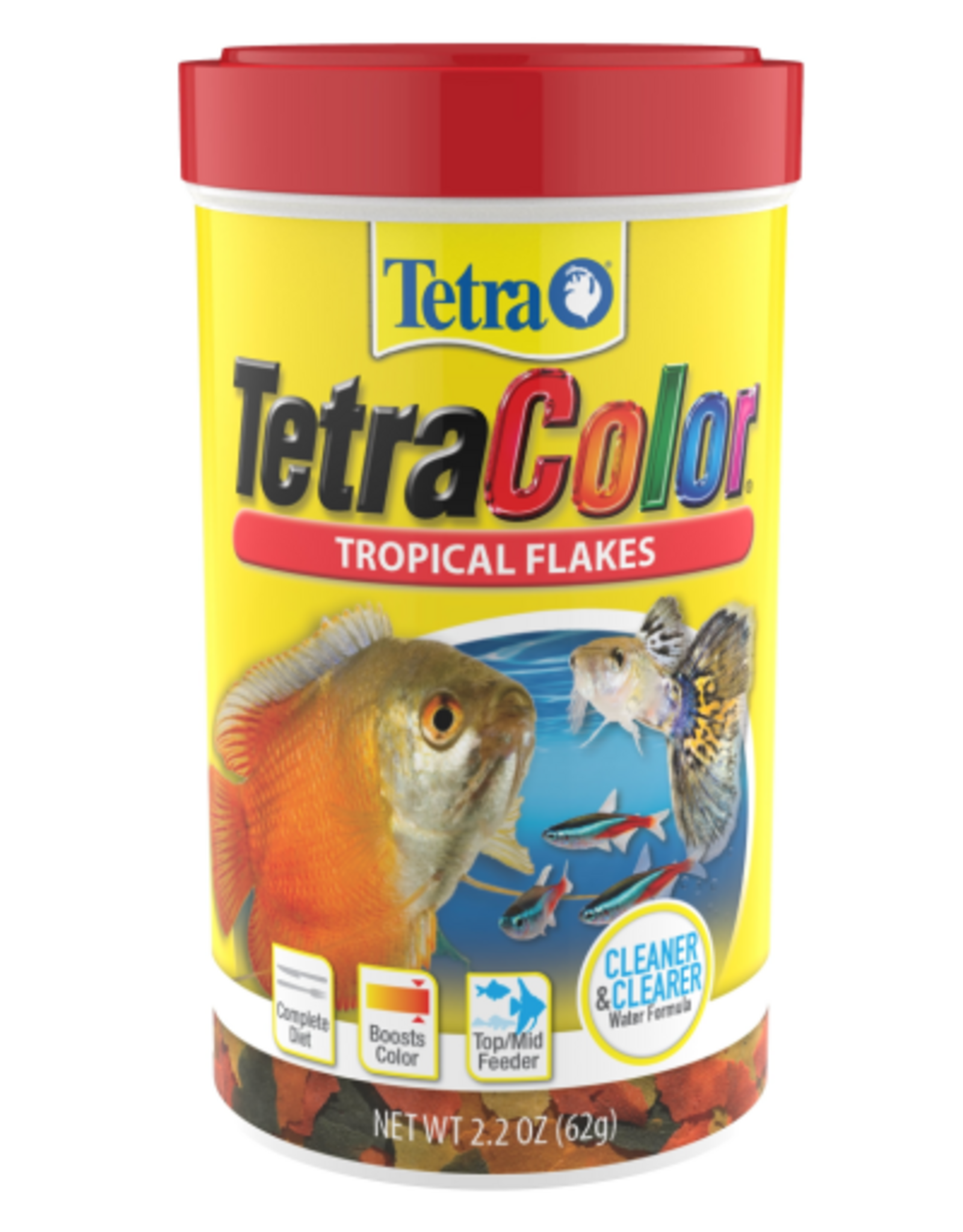 Tetra Tetra Color Tropical Flakes Fish Food  Clear Water Advanced Formula - 2.2 oz.