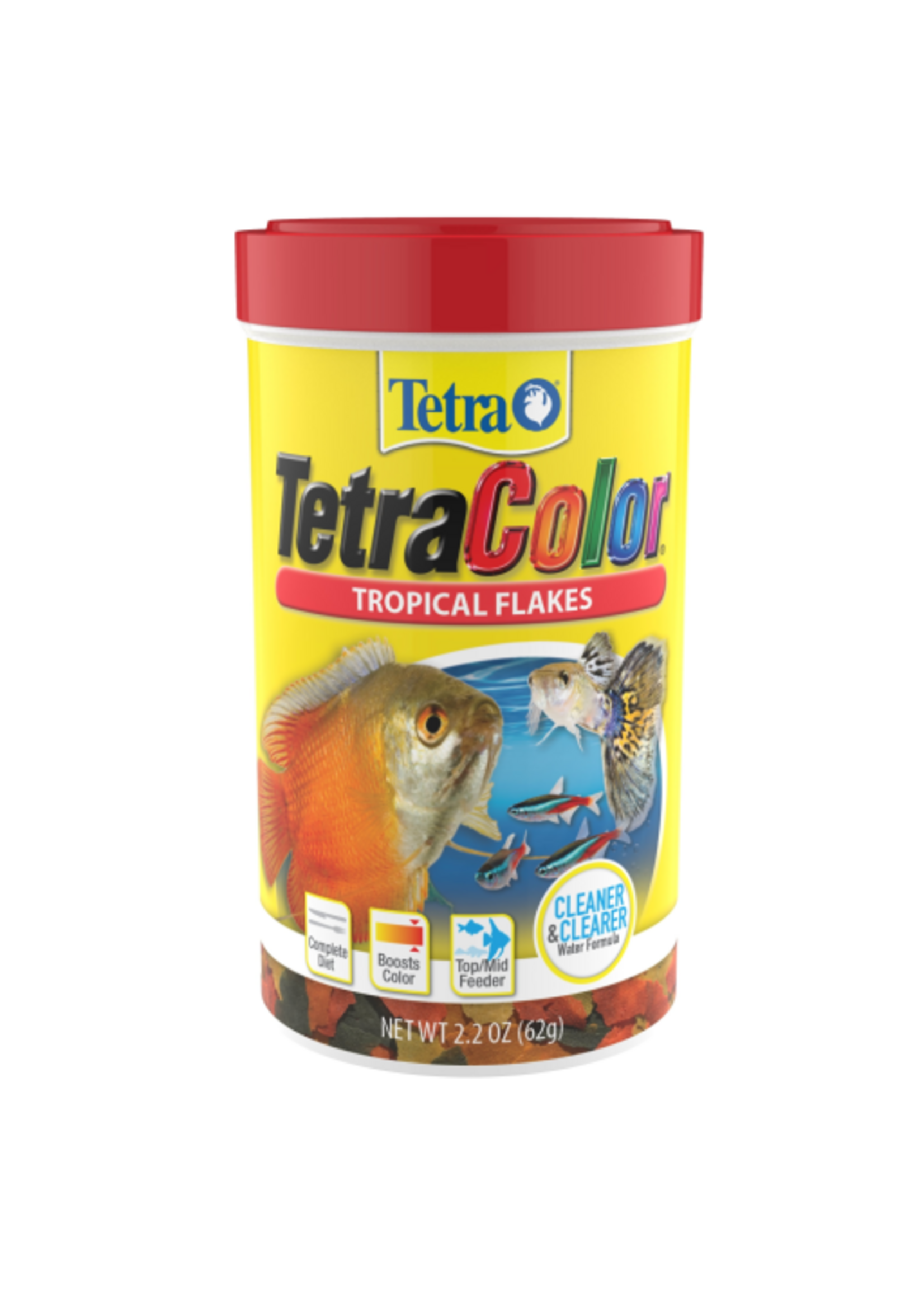 Tetra Tetra Color Tropical Flakes Fish Food  Clear Water Advanced Formula - 2.2 oz.