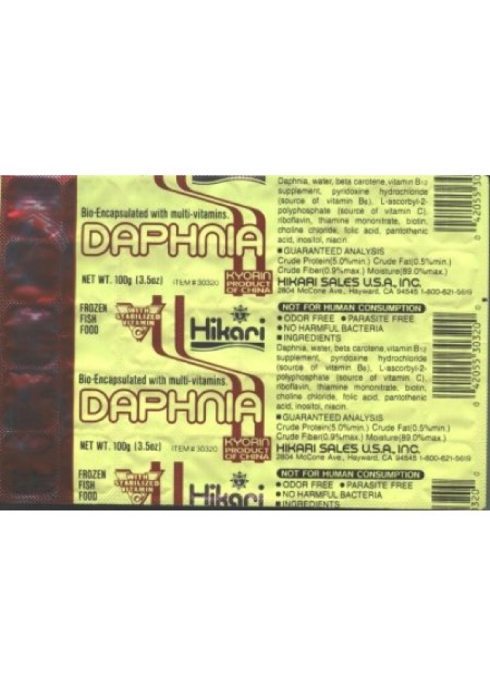 Hikari Hikari Bio-Pure Frozen Daphnia Fish Food, 3.5 Oz, 40 Ct
