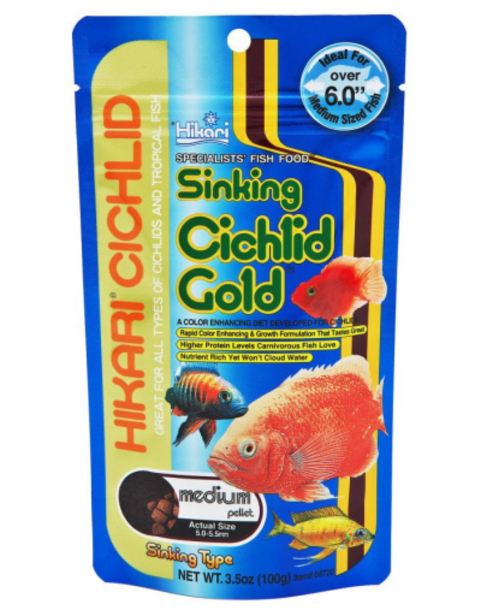 Hikari Hikari USA Cichlid Gold Sinking Pellets Fish Food  3.5 oz  MD