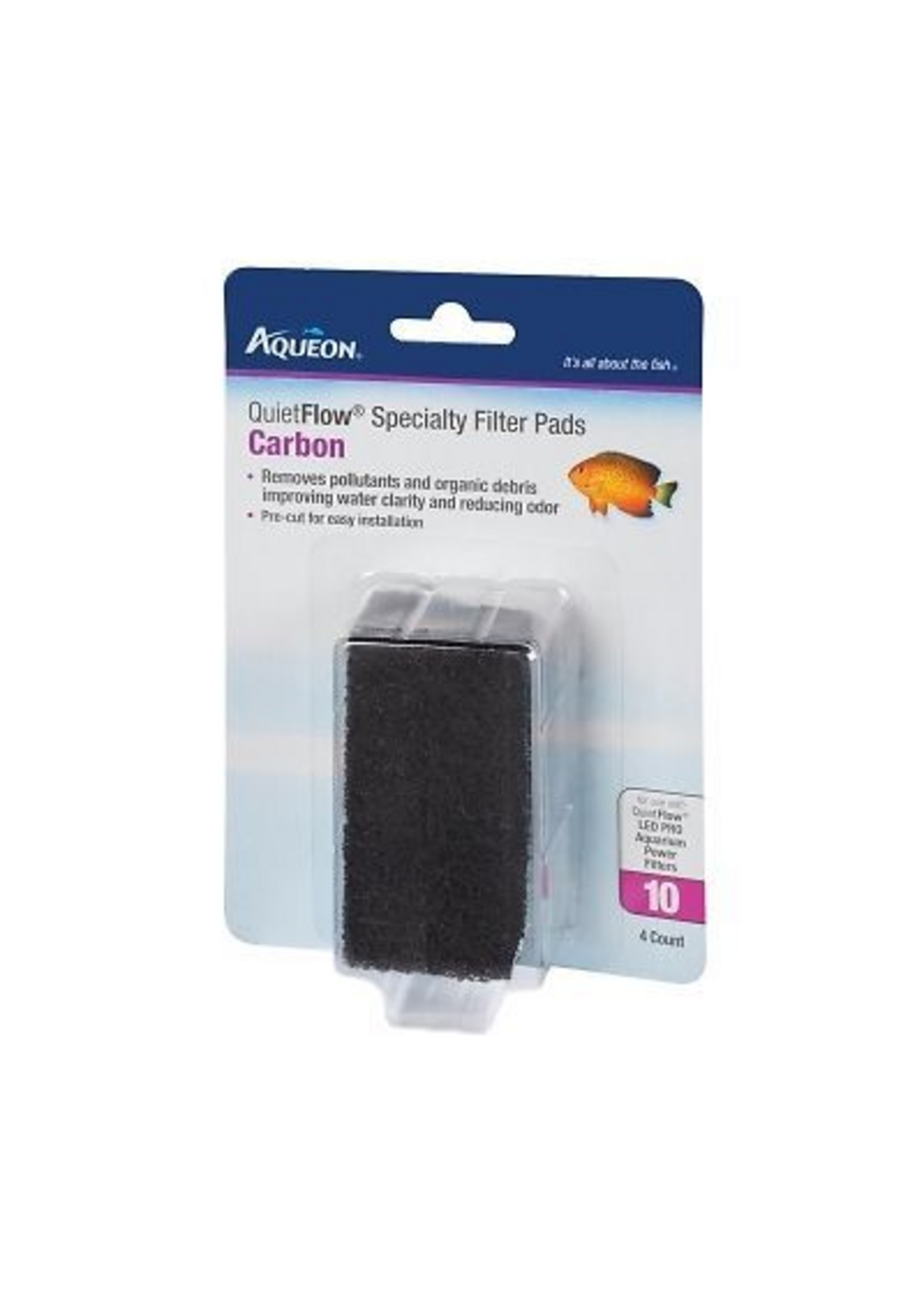 Aqueon Aqueon QuietFlow 10 Specialty Filter Pads Carbon 4 Pack