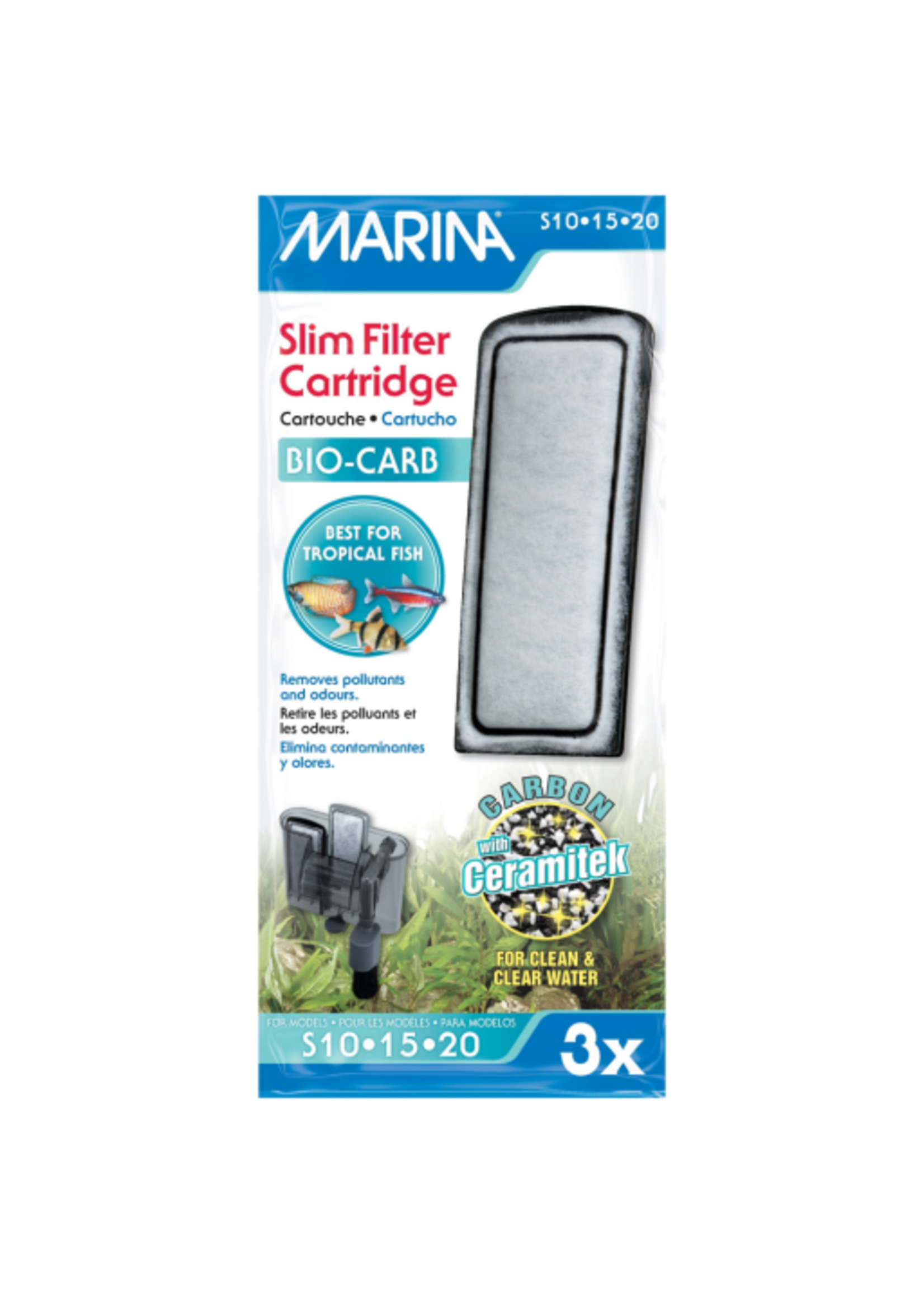 Marina Slim Filter Carbon Plus Ceramic Cartridge  3 Pack