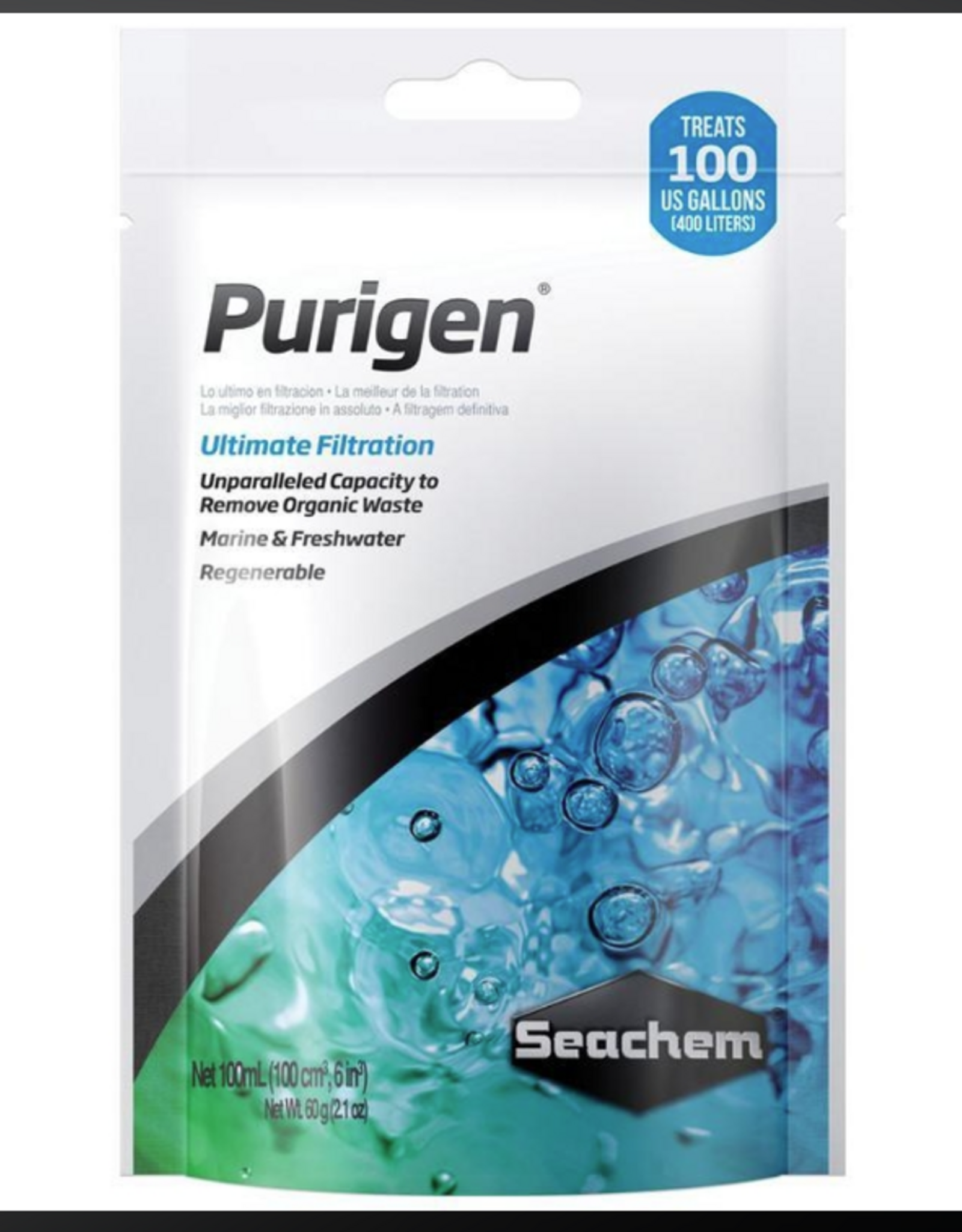 Seachem Seachem Purigen Ultimate Filtration 100 ml. Bag Aquarium Fish Tank Filter Media
