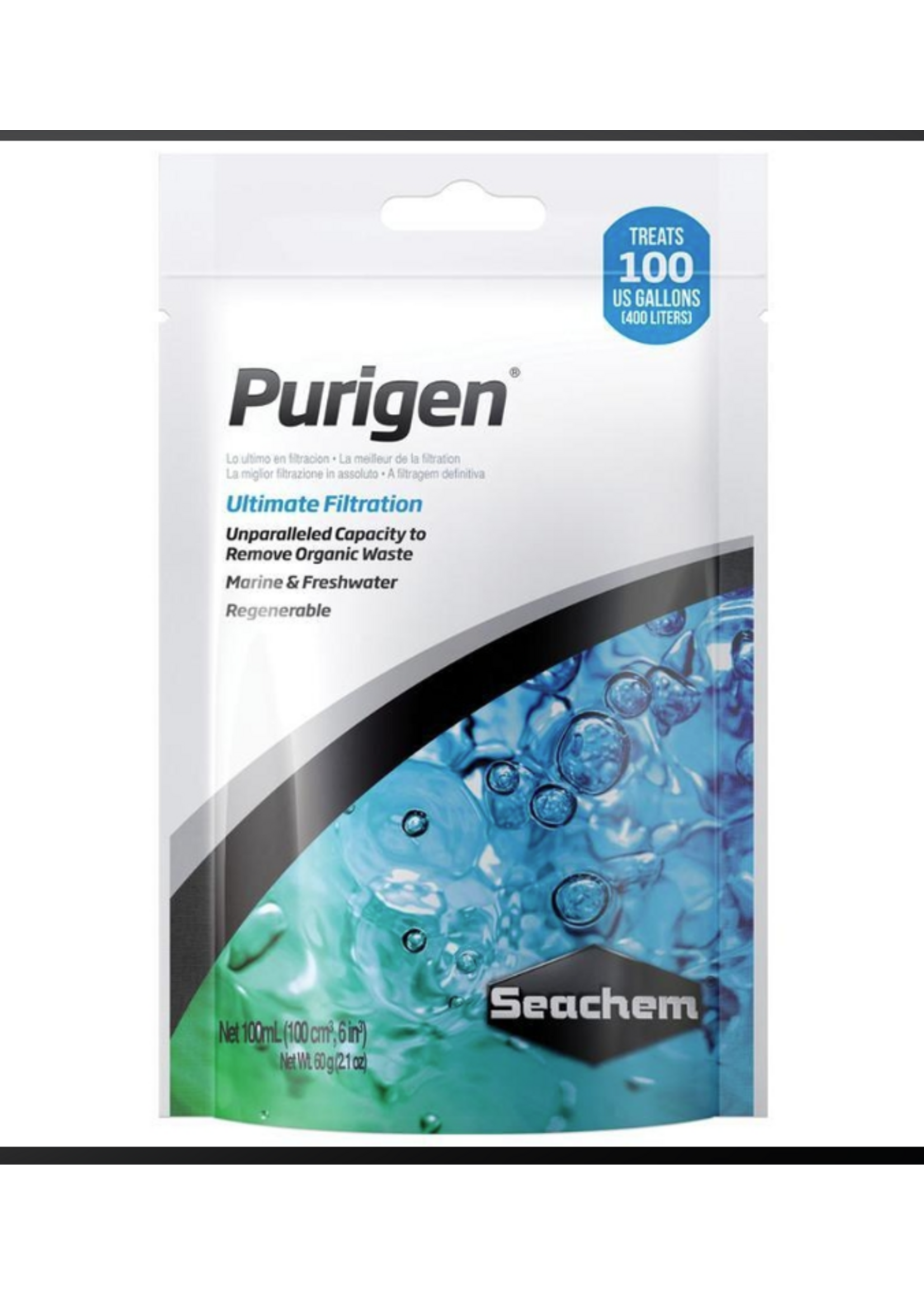 Seachem Seachem Purigen Ultimate Filtration 100 ml. Bag Aquarium Fish Tank Filter Media