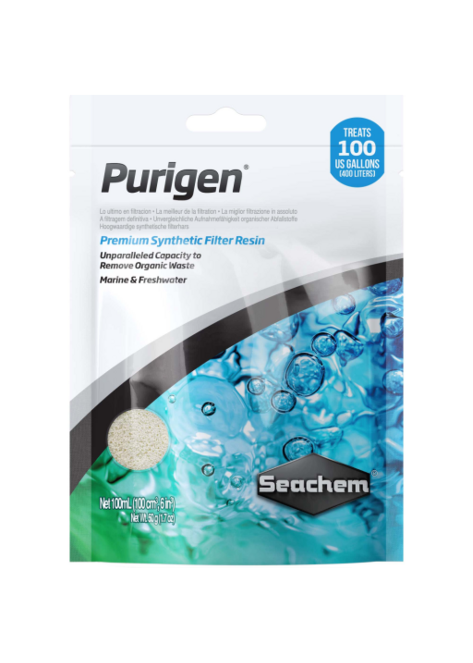 Seachem Seachem Purigen Ultimate Filtration 100 ml. Bag Aquarium Fish Tank Filter Media
