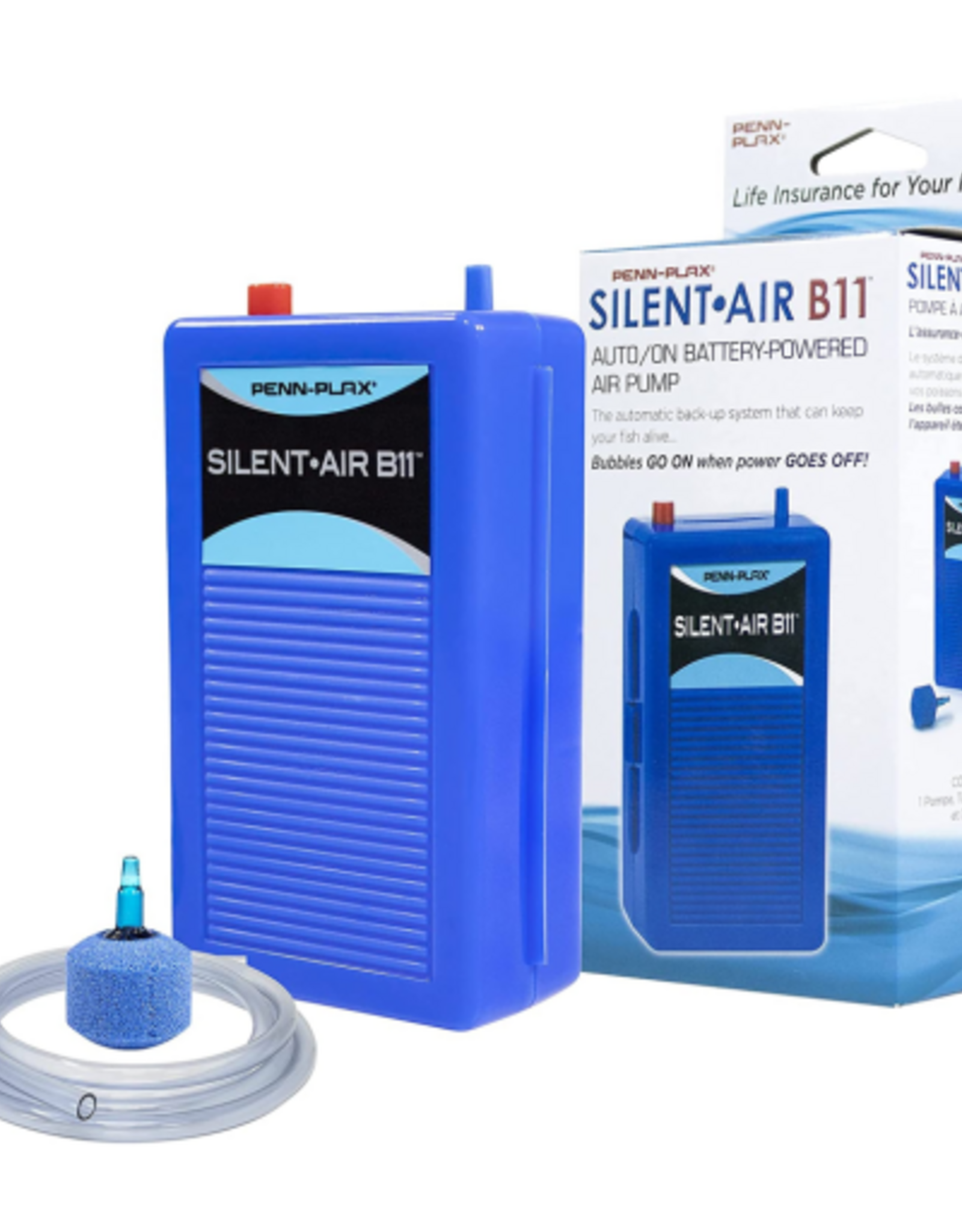 Penn-Plax Penn-Plax Silent-Air Aquarium Air Pump with Battery Backup – Blue – Small and Portable