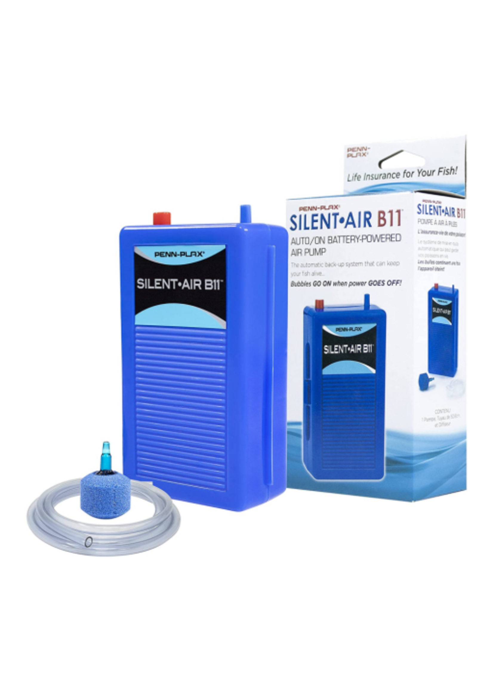 Penn-Plax Penn-Plax Silent-Air Aquarium Air Pump with Battery Backup – Blue – Small and Portable