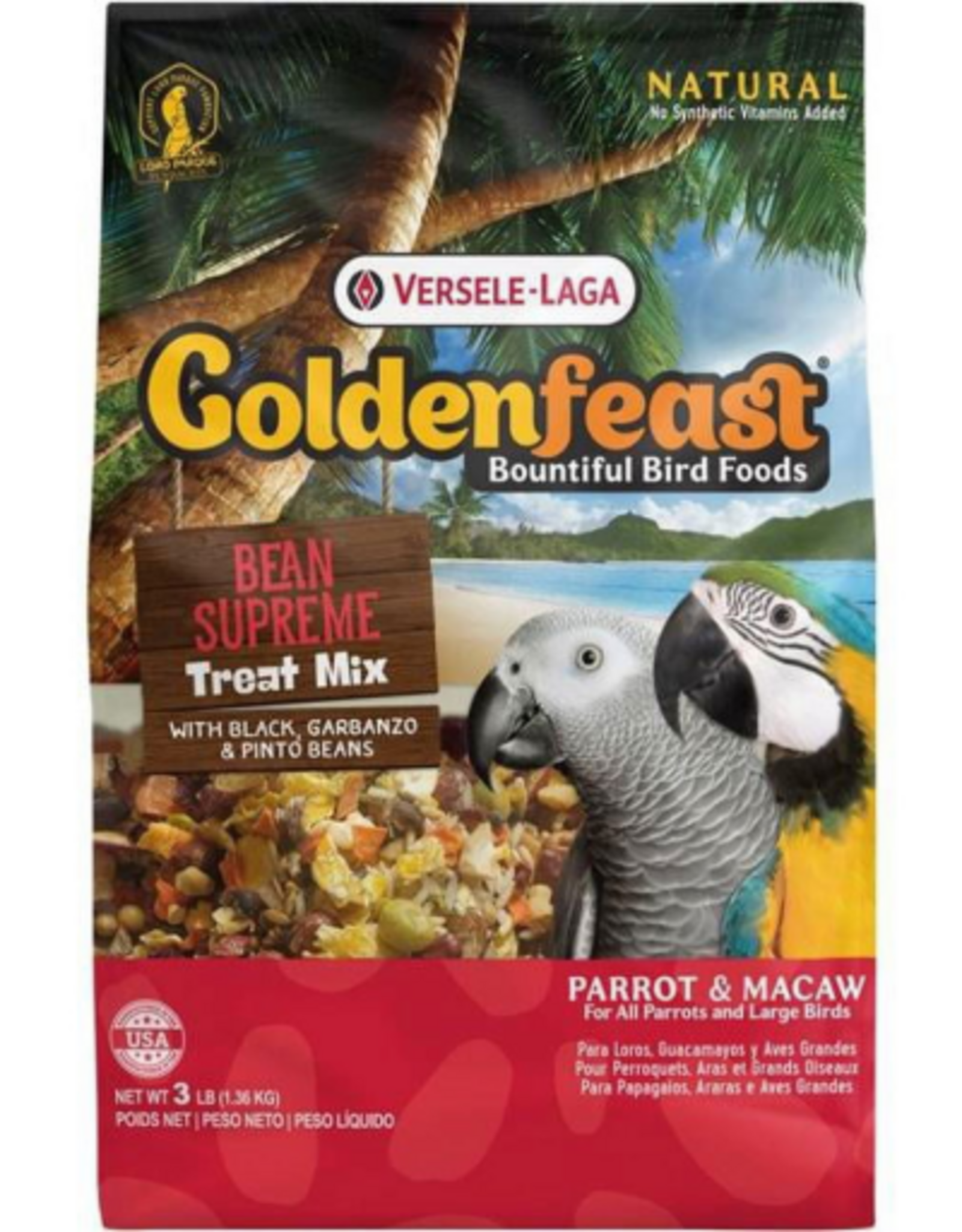 Versele-Laga Higgins Versele-Laga Higgins Goldenfeast Bean Supreme Treat Mix for Parrots & Macaws - 3 lbs