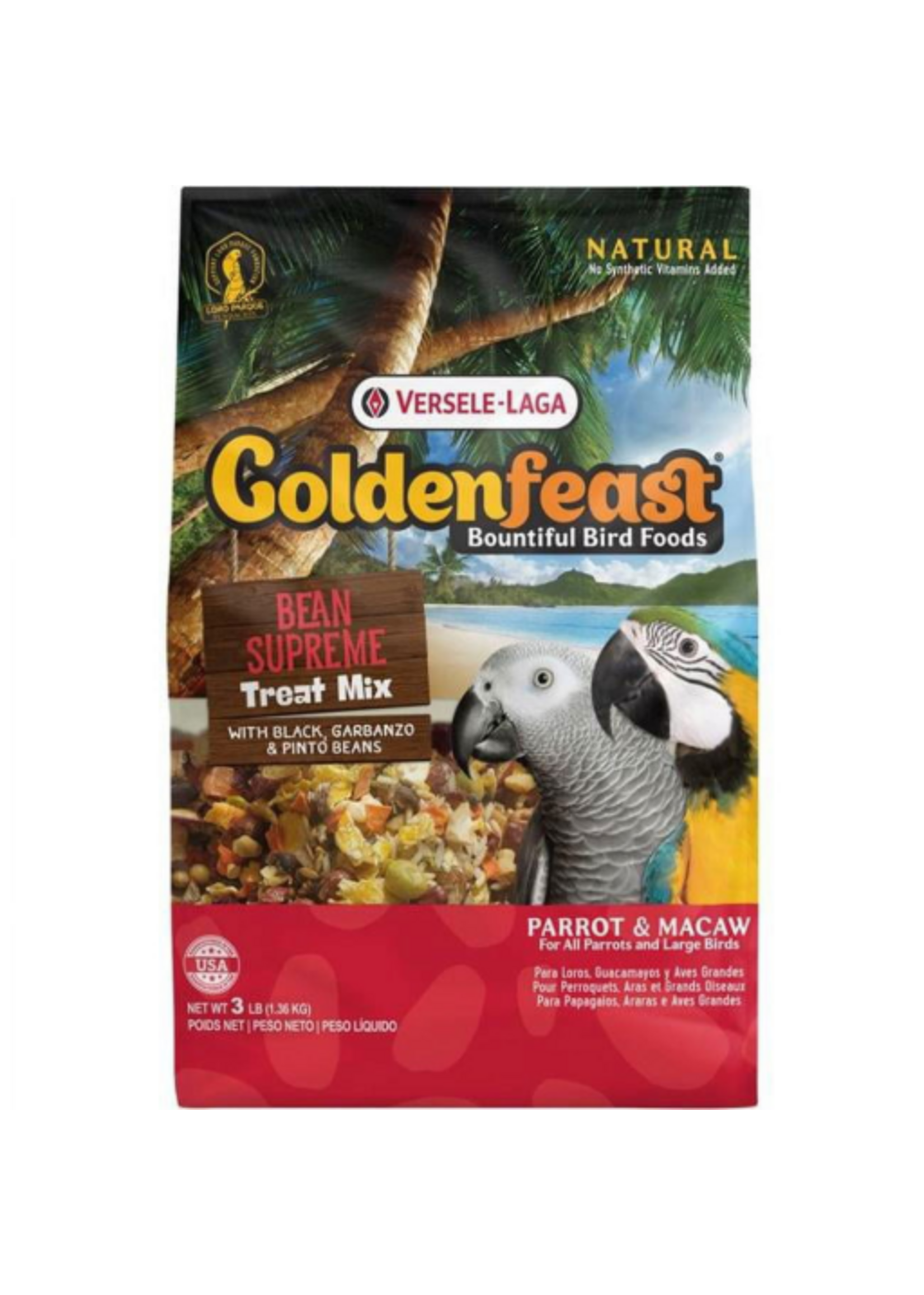 Versele-Laga Higgins Versele-Laga Higgins Goldenfeast Bean Supreme Treat Mix for Parrots & Macaws - 3 lbs