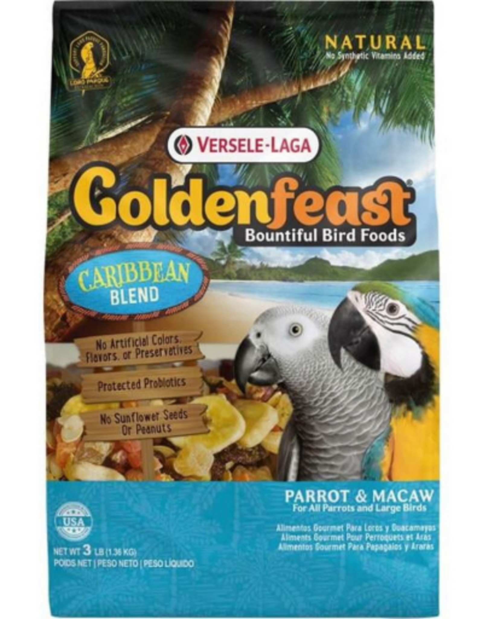 Versele-Laga Higgins Versele-Laga Higgins Goldenfeast Caribbean Blend for Parrot & Macaw - 3 lbs