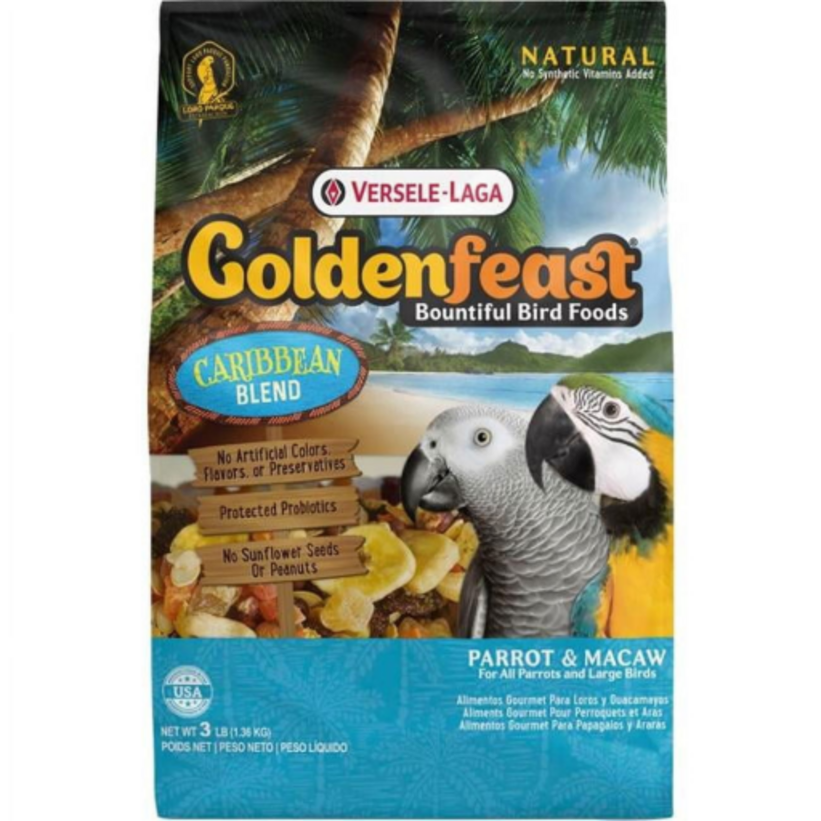Versele-Laga Higgins Versele-Laga Higgins Goldenfeast Caribbean Blend for Parrot & Macaw - 3 lbs