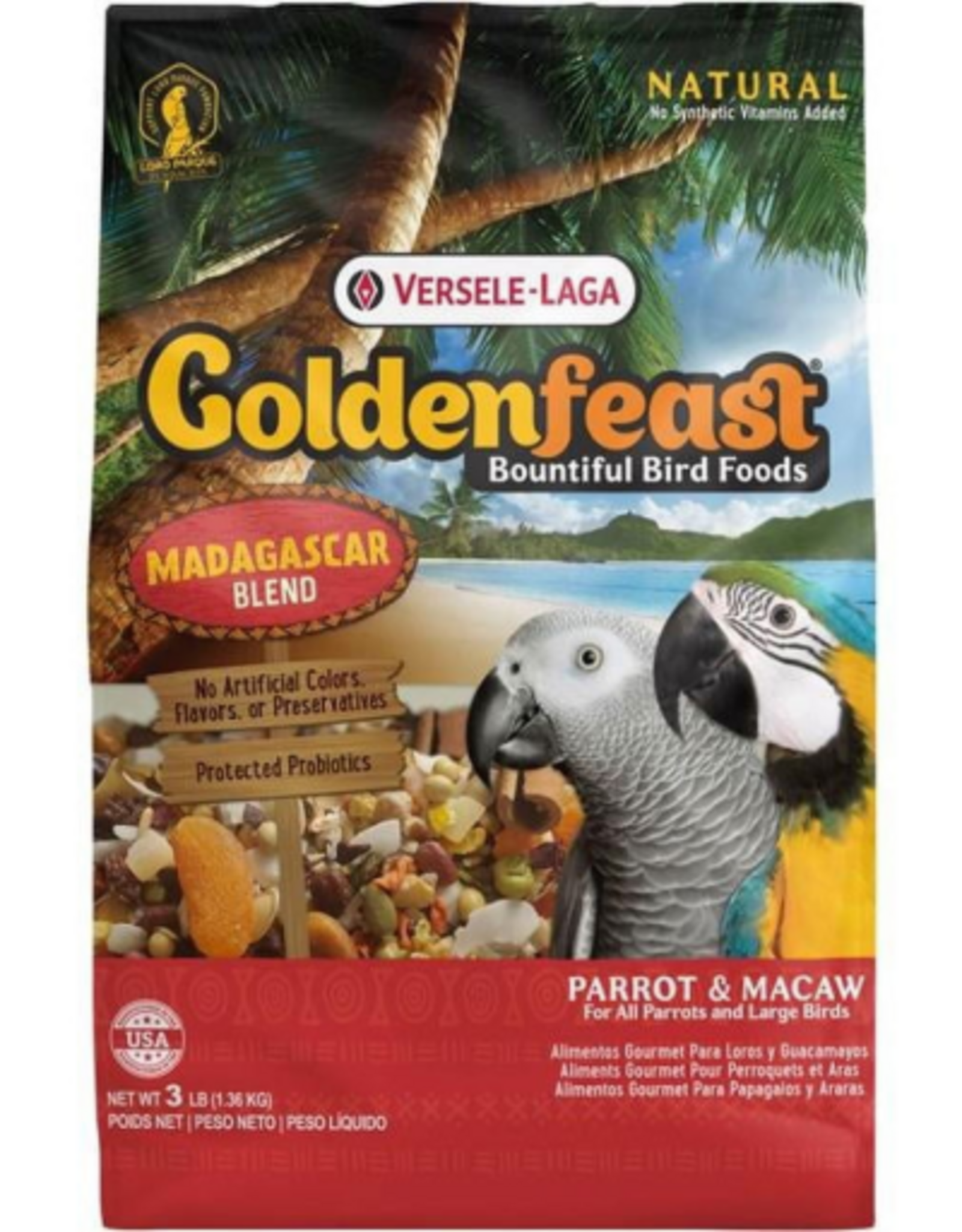 Versele-Laga Higgins Versele-Laga Higgins Goldenfeast Madagascar Blend for Parrot & Macaw - 3 lbs