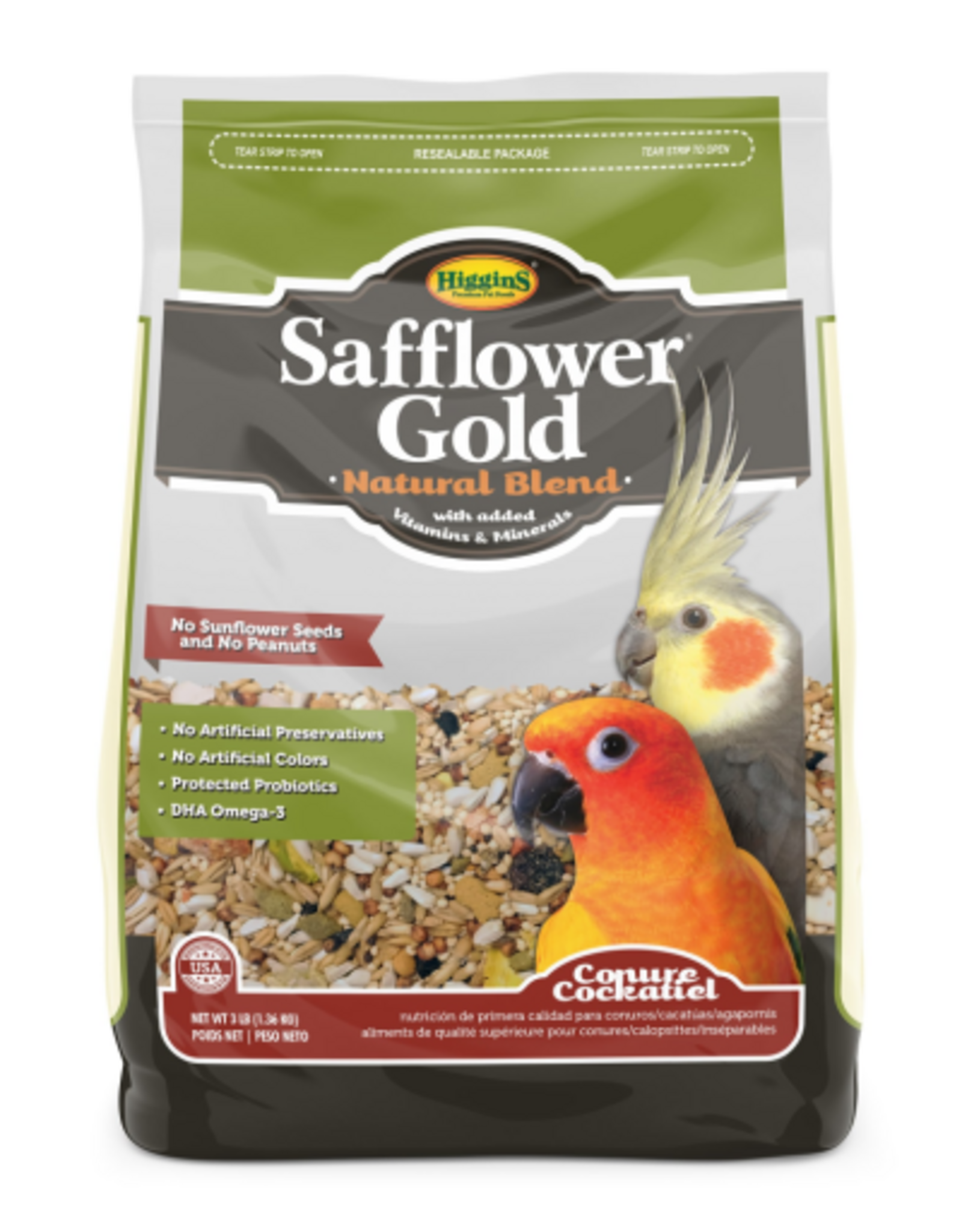 Versele-Laga Higgins HIGGINS SAFFLOWER GOLD CONURE & COCKATIEL 3LBS