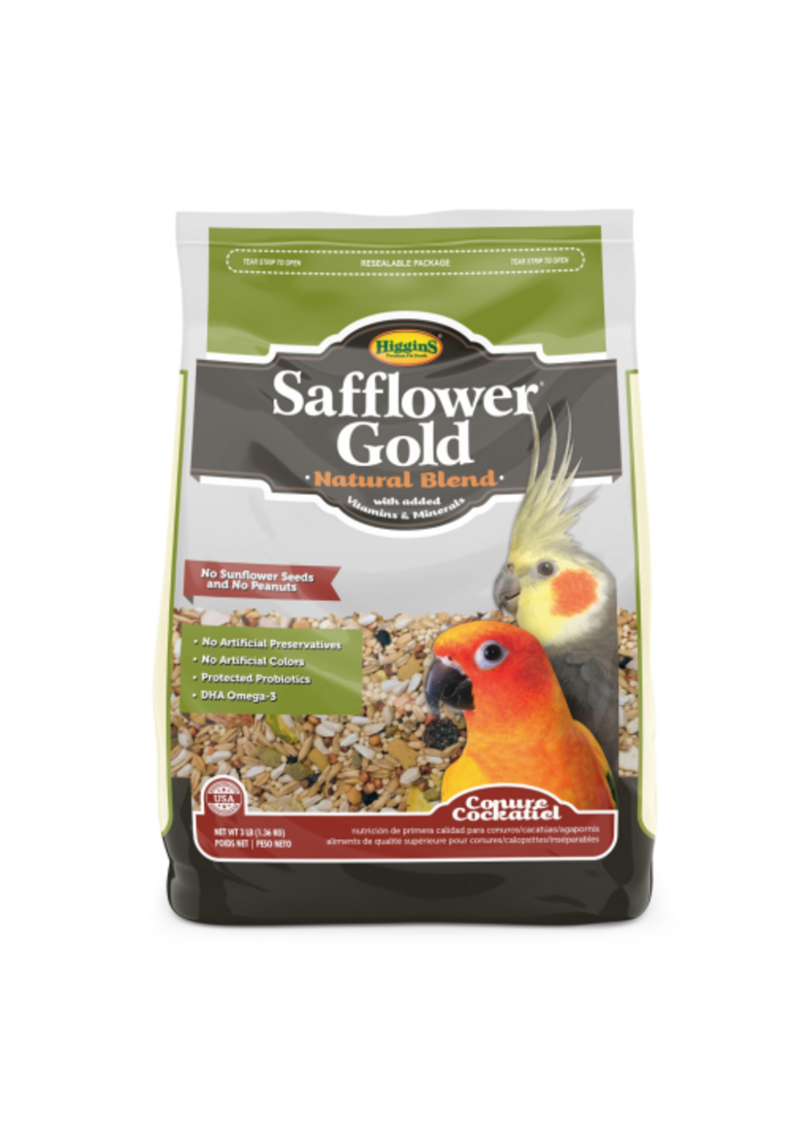 Versele-Laga Higgins HIGGINS SAFFLOWER GOLD CONURE & COCKATIEL 3LBS