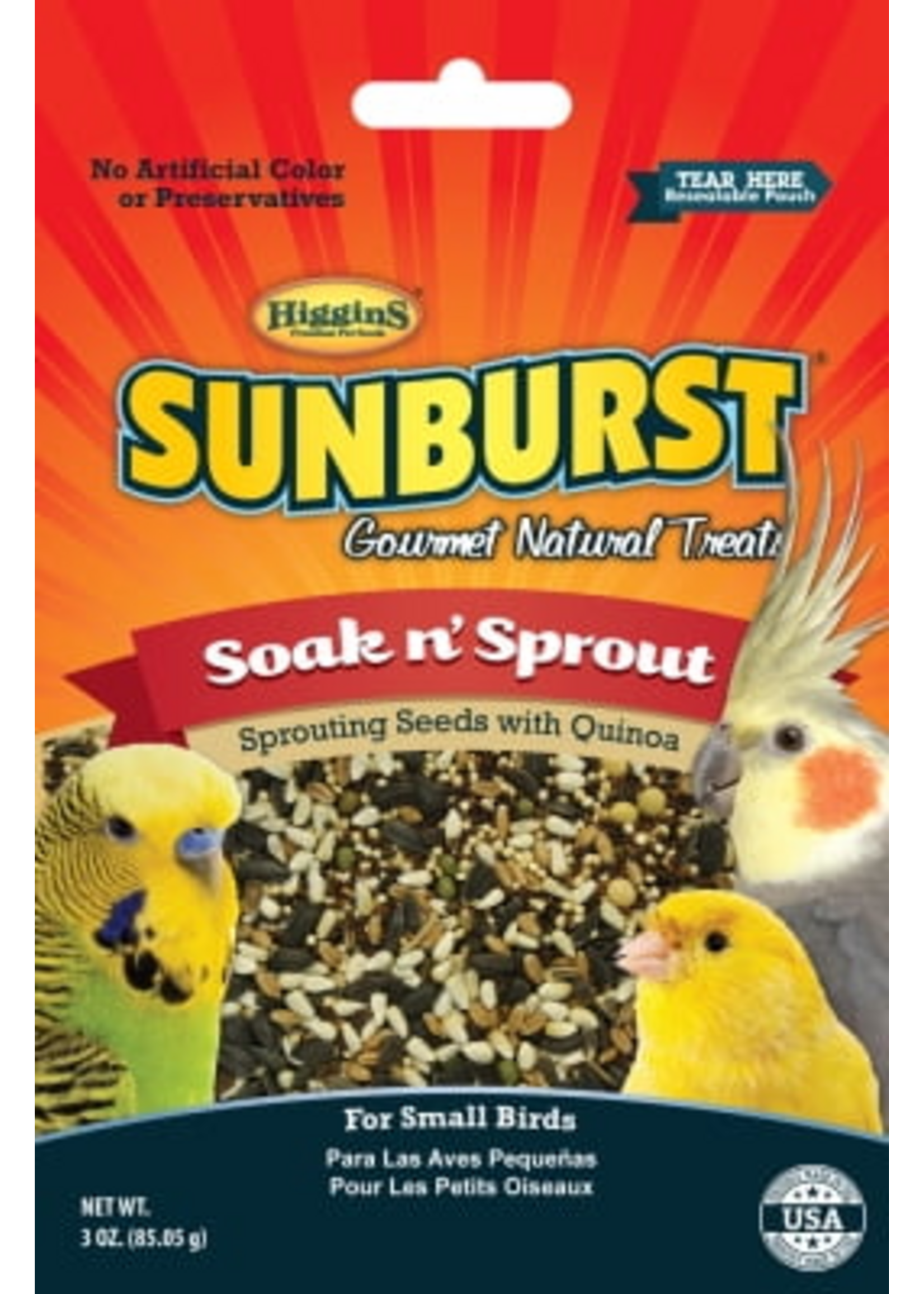 Versele-Laga Higgins Versele-Laga Higgins Sunburst Soak n Sprout Small Bird Treat - 3 oz.