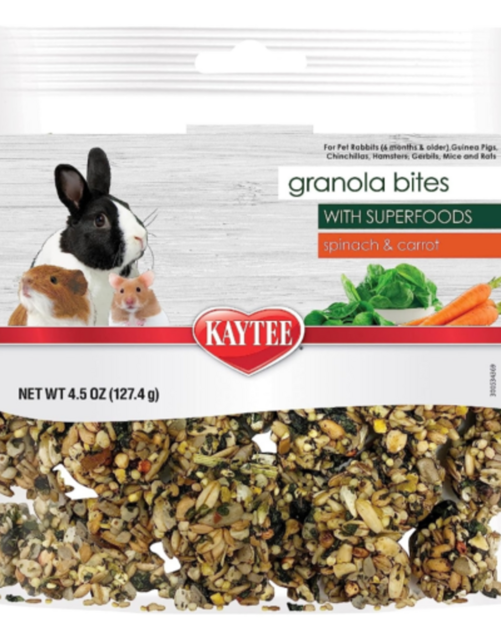 Kaytee Kaytee Granola Bites with Super Foods Spinach and Carrot - 4.5 oz