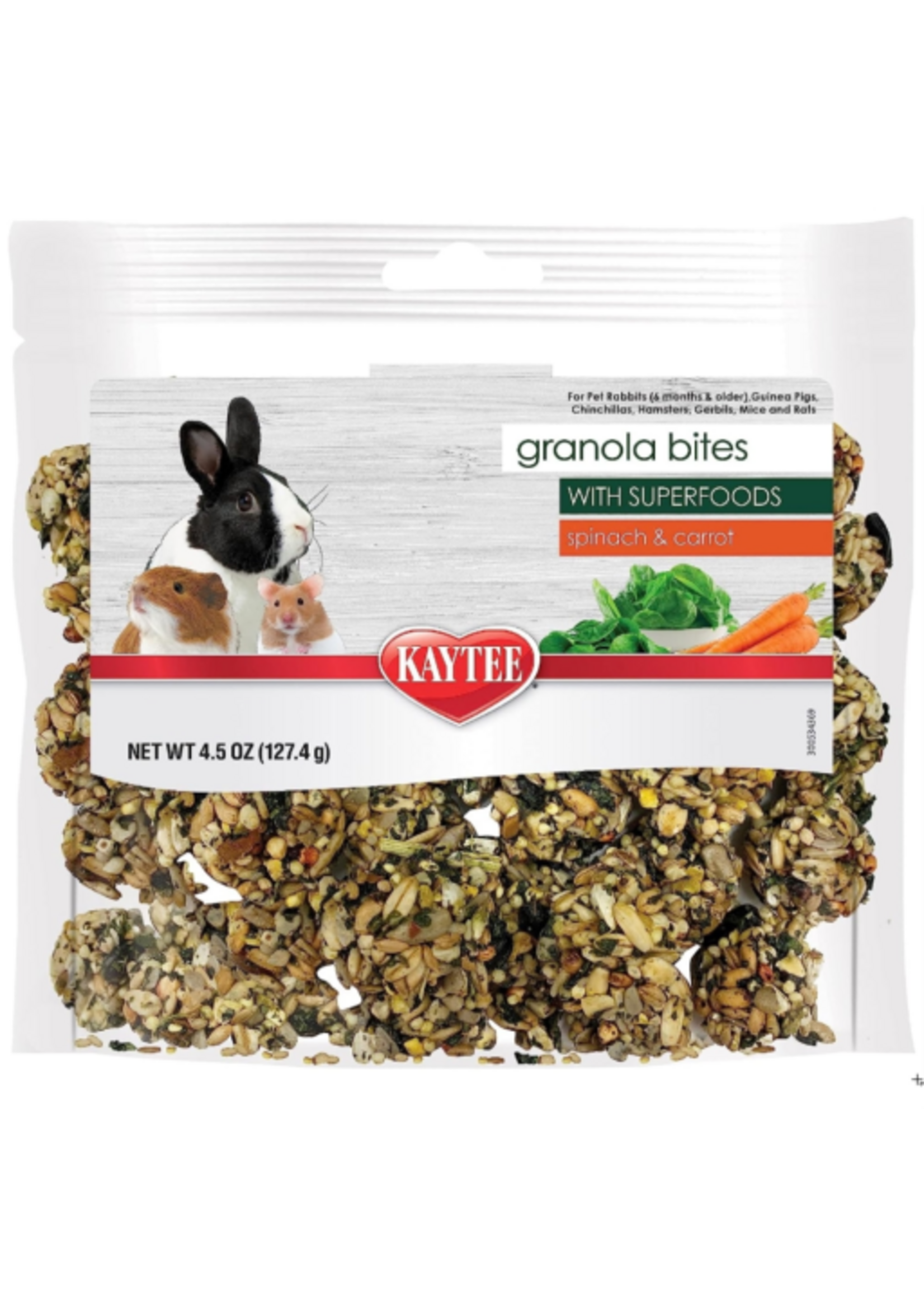 Kaytee Kaytee Granola Bites with Super Foods Spinach and Carrot - 4.5 oz