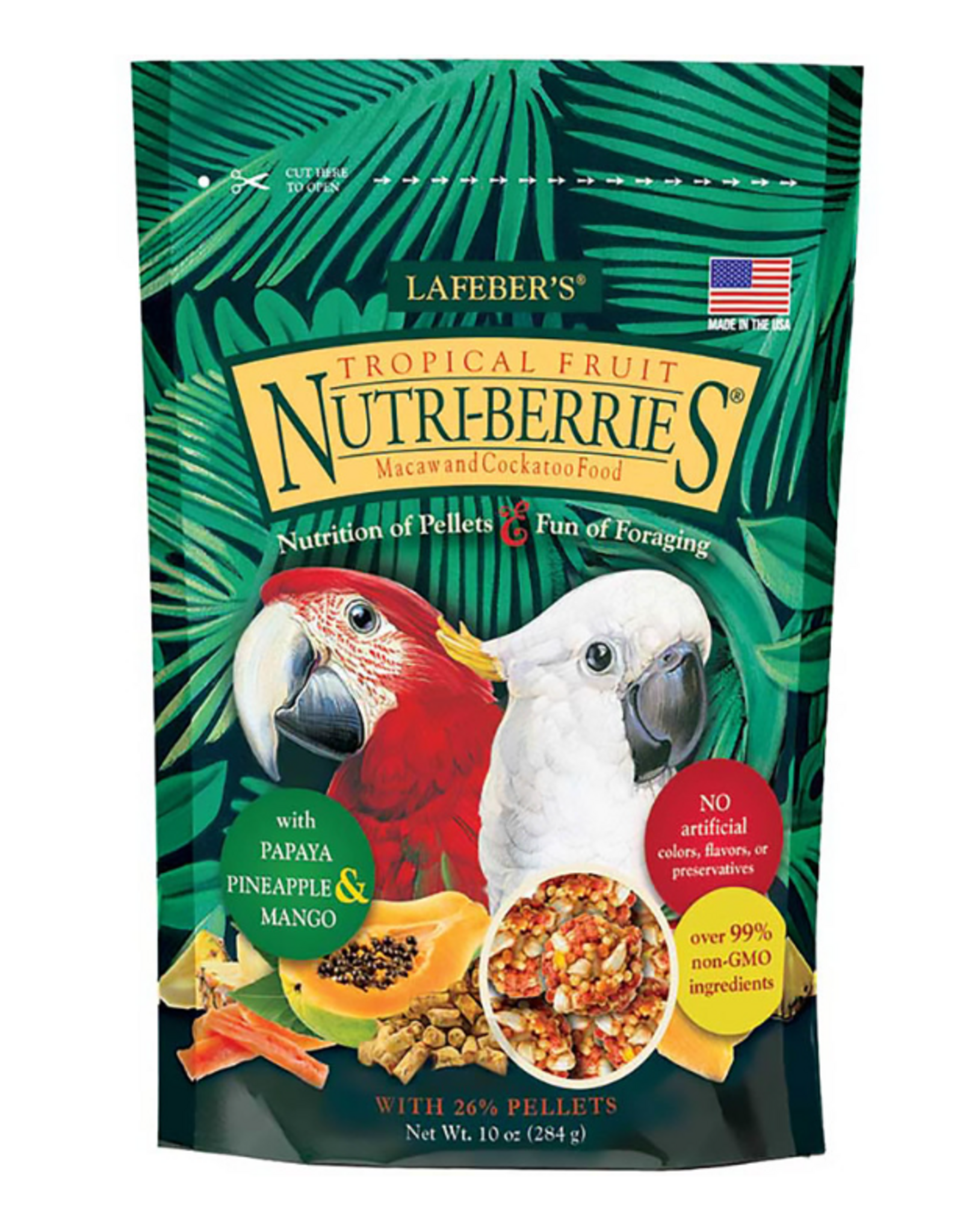 Lafeber Lafeber Nutri-Berries Tropical Fruit Macaw & Cockatoo Bird Food - 10 Oz