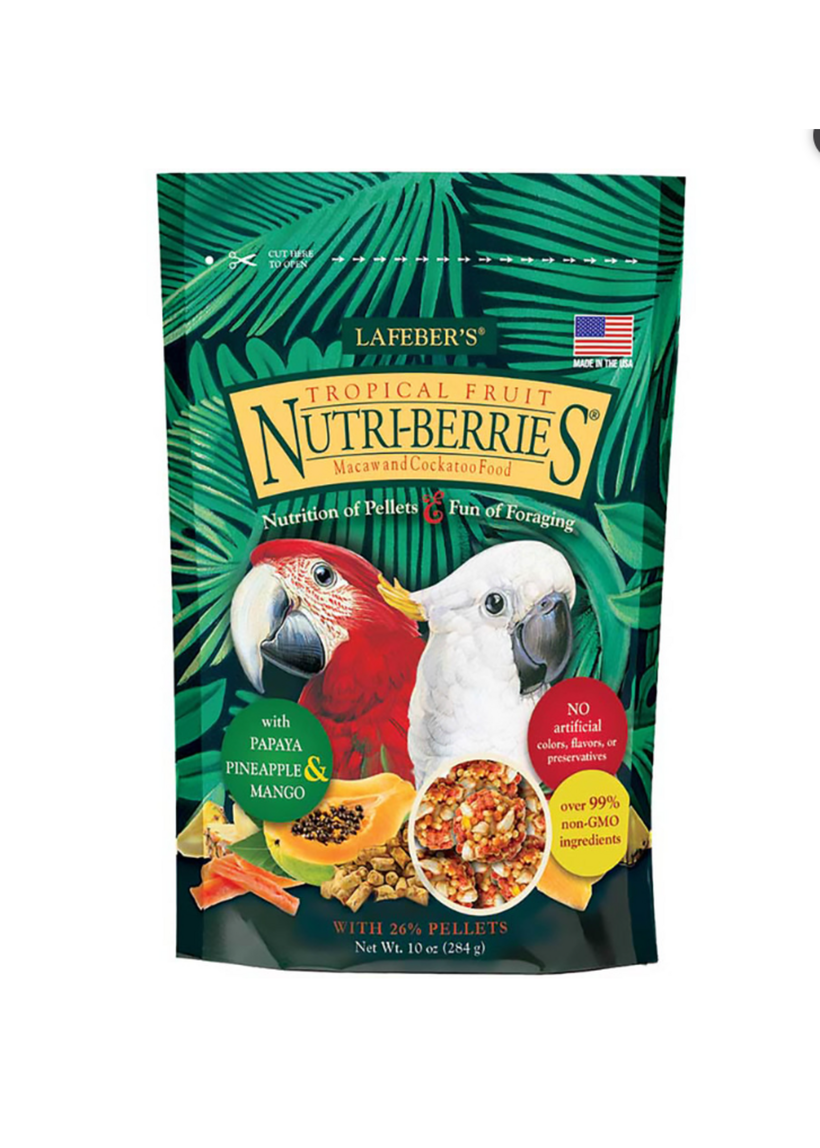 Lafeber Lafeber Nutri-Berries Tropical Fruit Macaw & Cockatoo Bird Food - 10 Oz