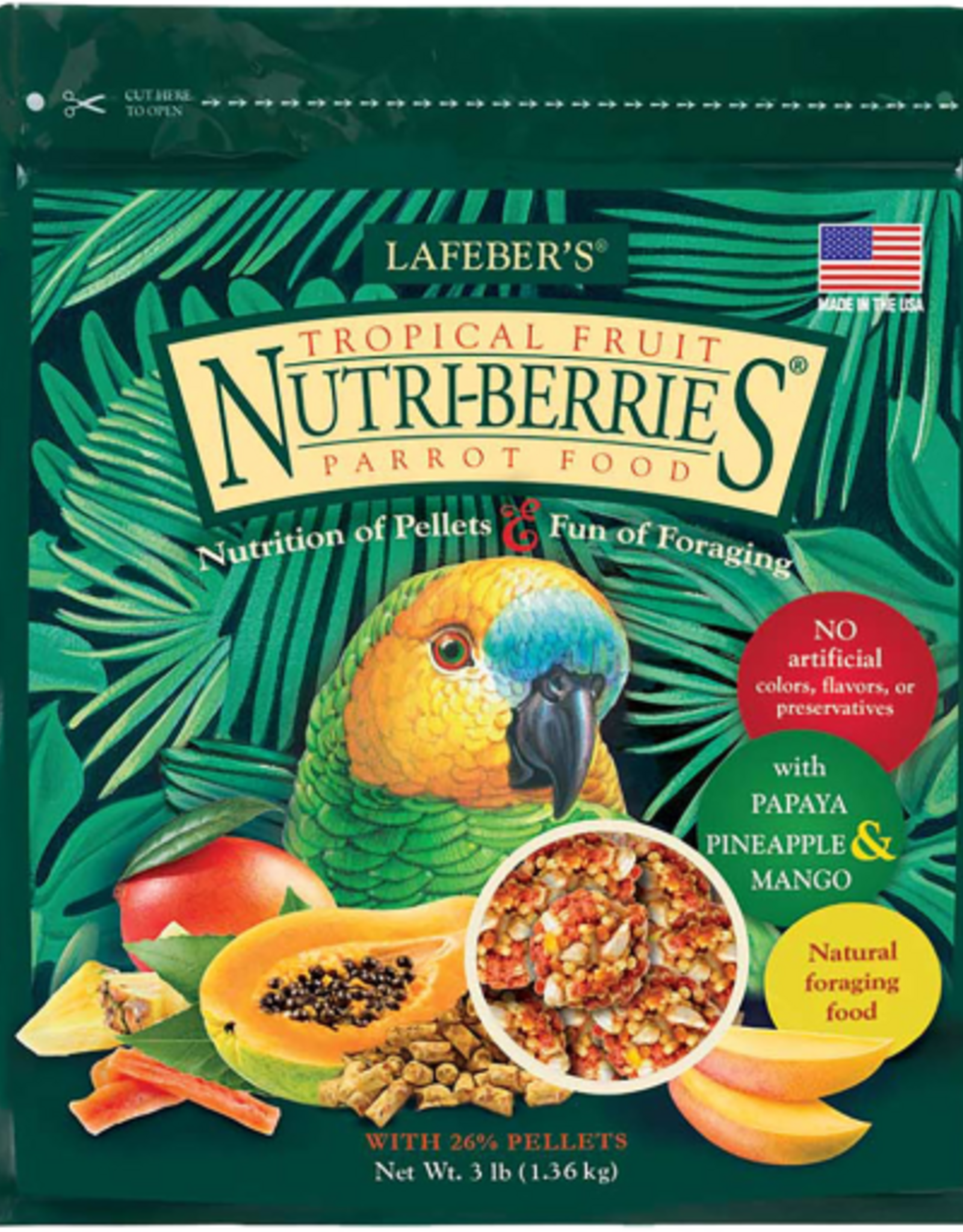 Lafeber Lafeber Gourmet Tropical Fruit Nutri-Berries for Parrots - 3 lb