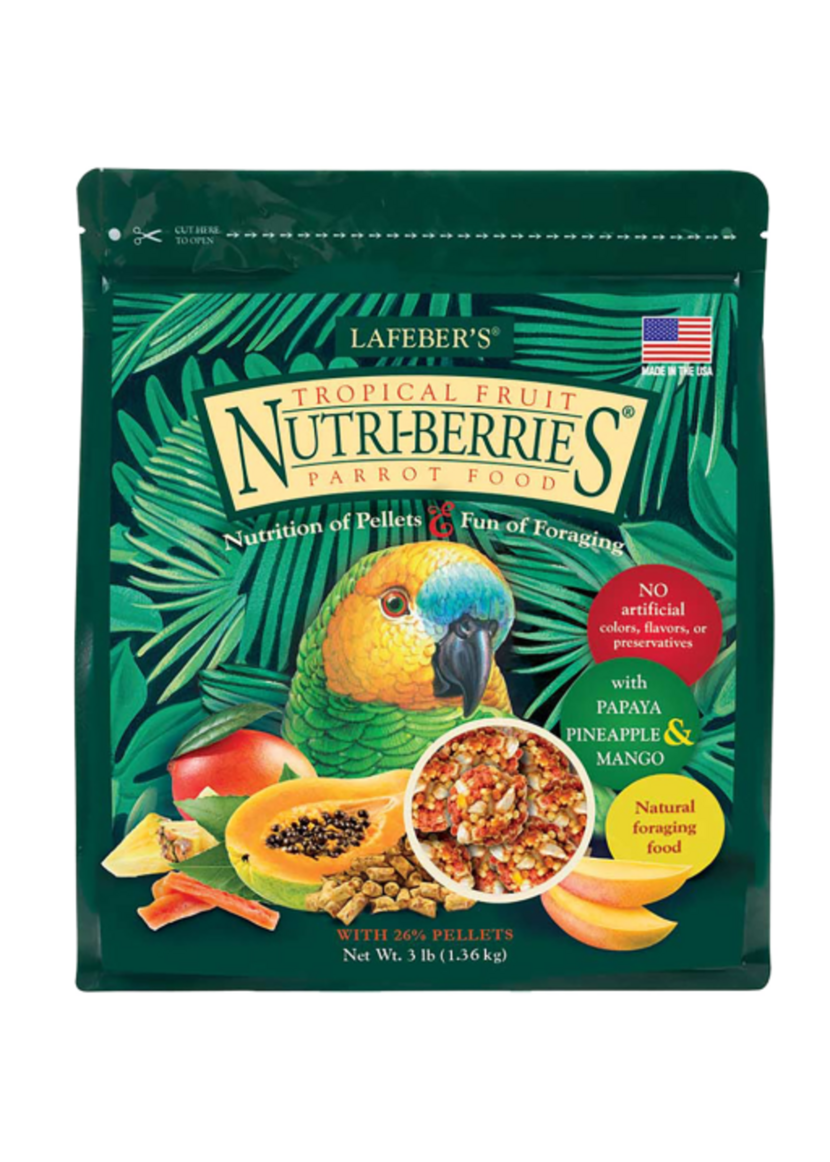 Lafeber Lafeber Gourmet Tropical Fruit Nutri-Berries for Parrots - 3 lb