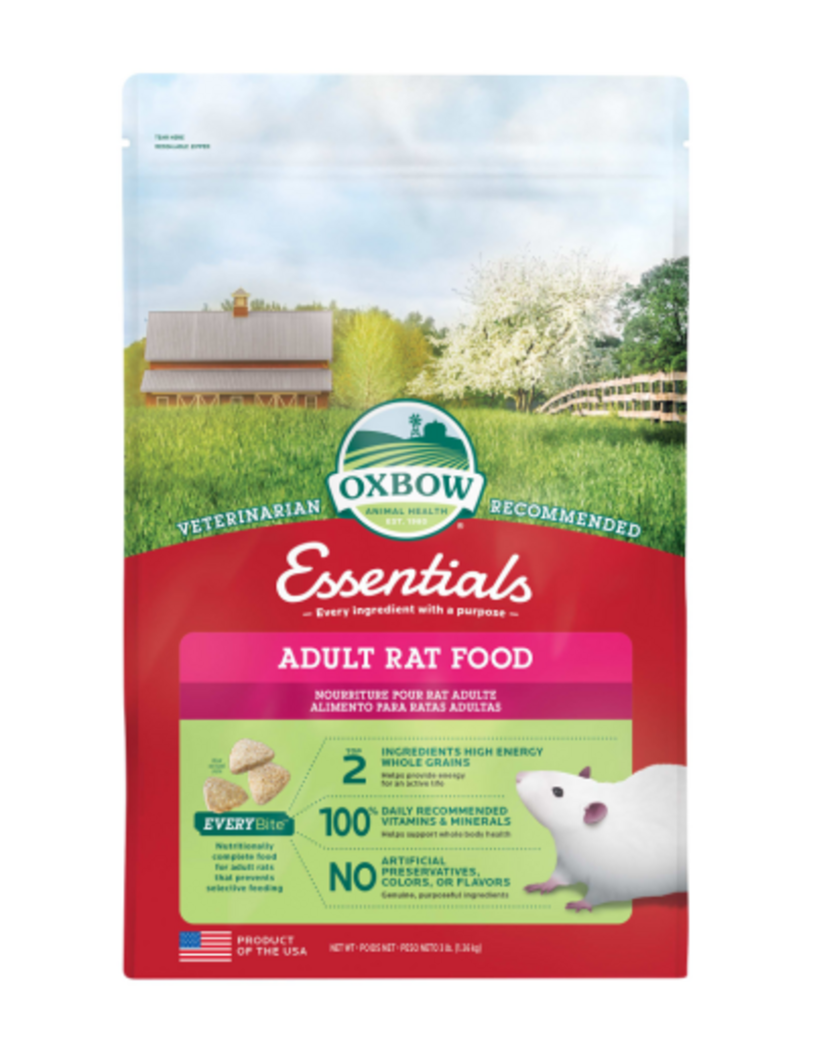 Oxbow Oxbow Essentials Adult Rat Dry Food - 3 lbs.