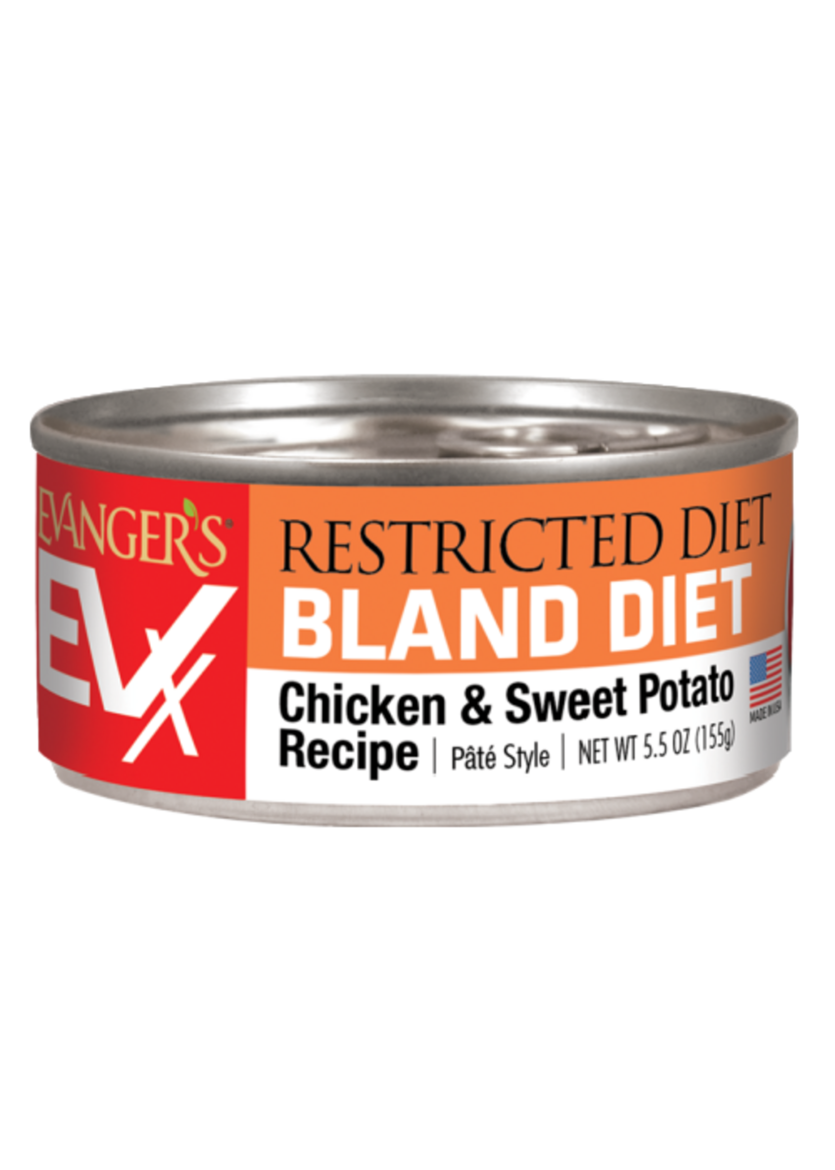 Evanger's Evanger's EVX Restricted Diet Bland Diet Chicken & Sweet Potato for Cats - 5.5  Oz,case of 24
