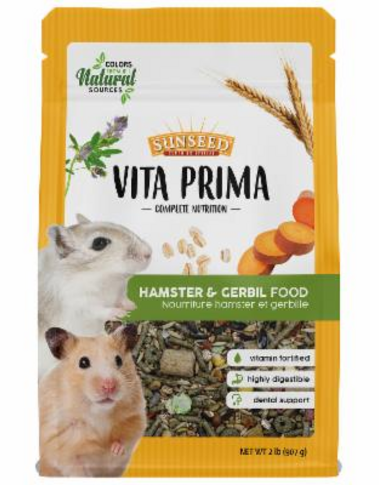Vitakraft Sun Seed Sunseed Vita Prima Hamster and Gerbil Food Complete Nutrition - 2 lbs.