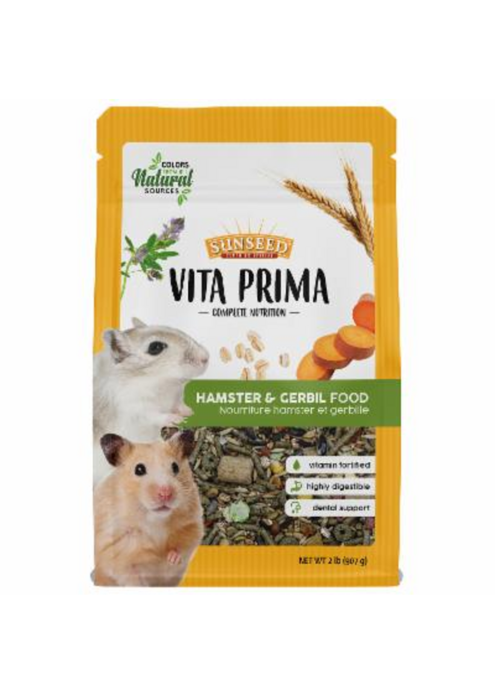 Vitakraft Sun Seed Sunseed Vita Prima Hamster and Gerbil Food Complete Nutrition - 2 lbs.