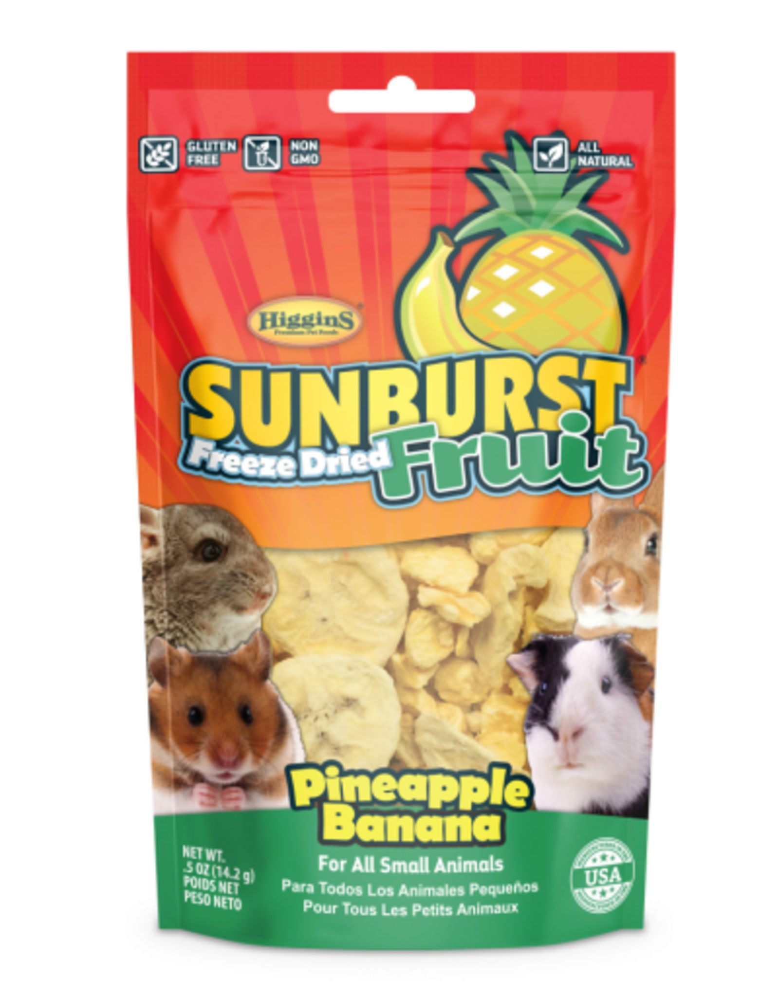Versele-Laga Higgins HIGGINS SUNBURST FREEZE DRIED FRUIT PINEAPPLE BANANA .5OZ