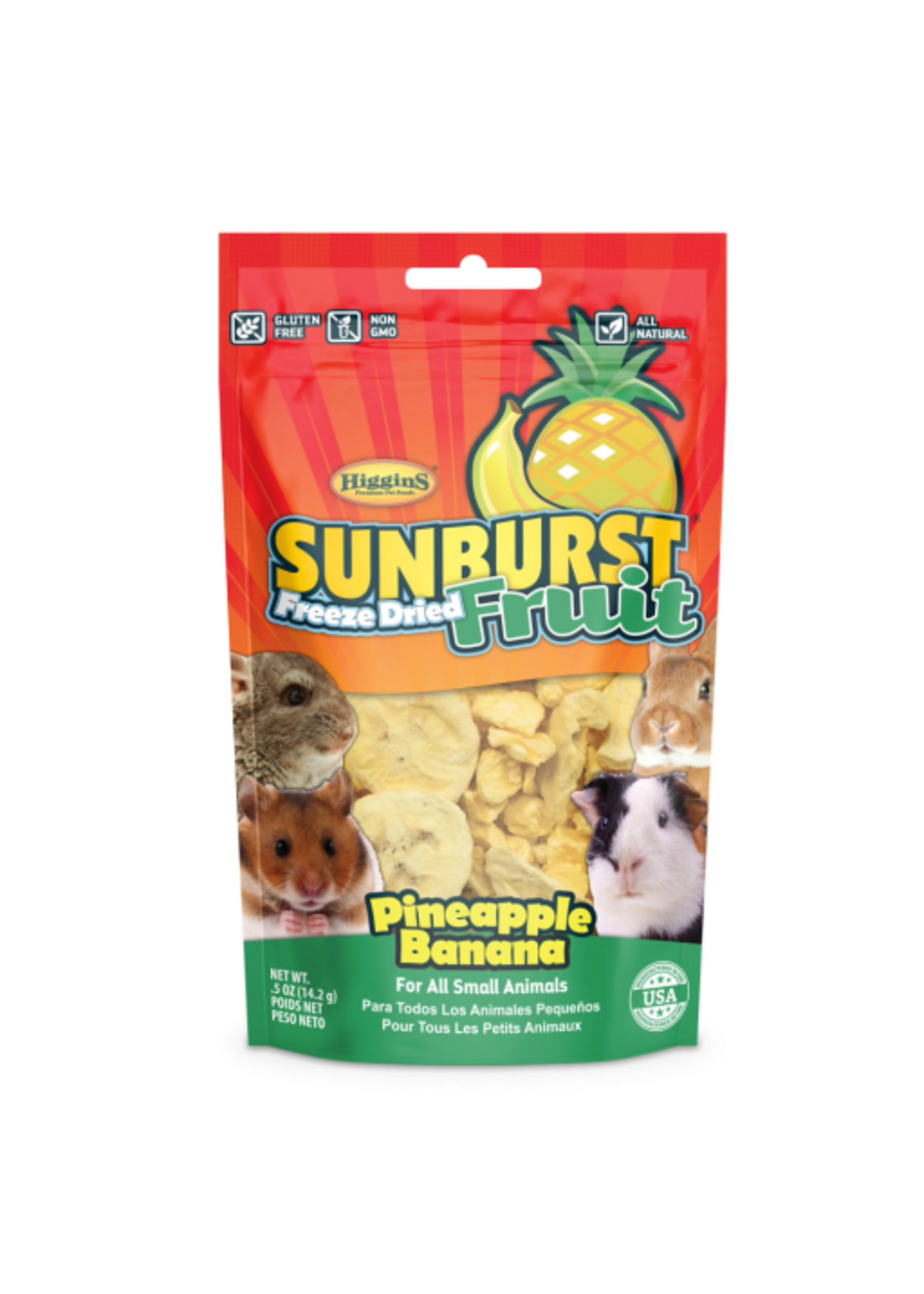 Versele-Laga Higgins HIGGINS SUNBURST FREEZE DRIED FRUIT PINEAPPLE BANANA .5OZ