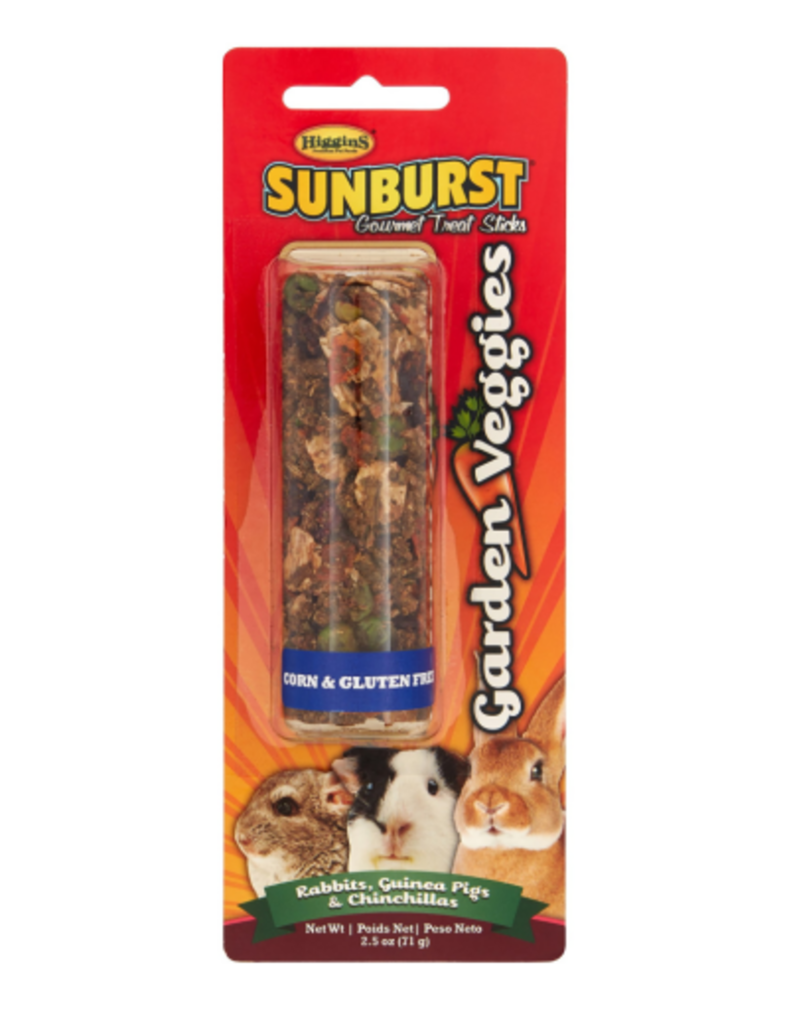 Versele-Laga Higgins HIGGINS SUNBURST GOURMET TREAT STICKS GARDEN VEGGIES 2.5OZ